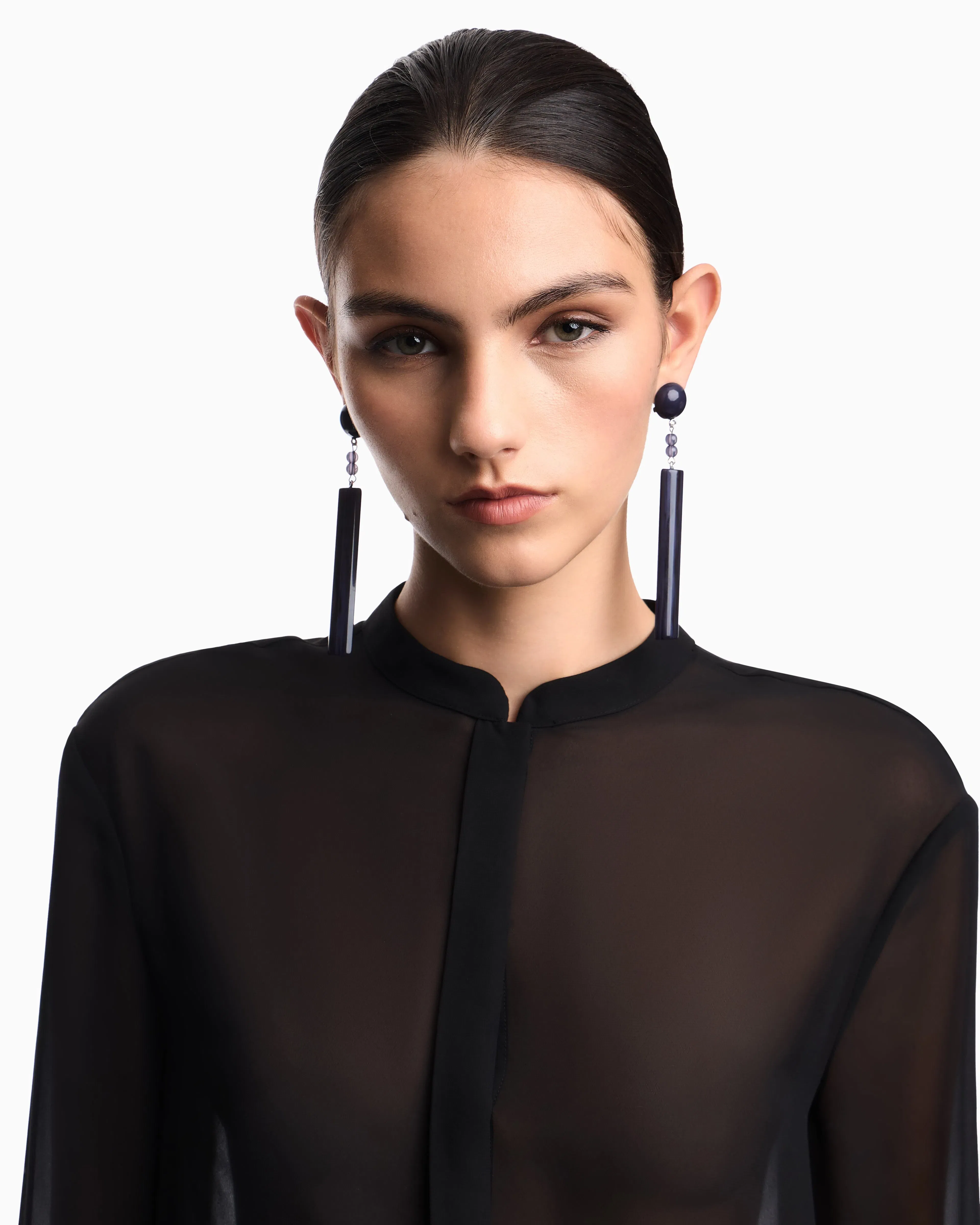 Emporio Armani Technical georgette oversized shirt