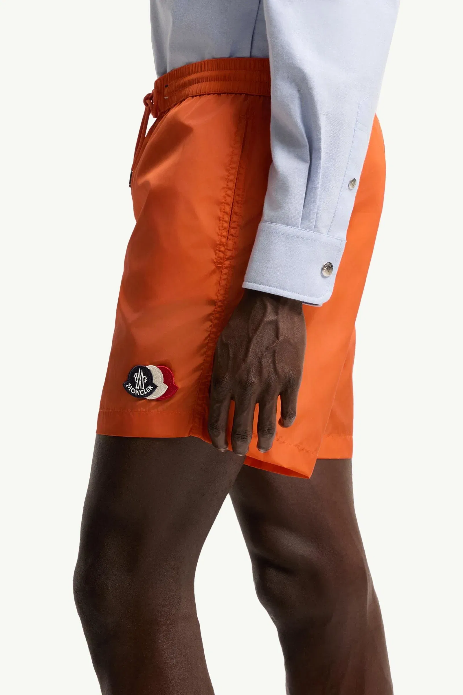 Moncler Logo Swim Shorts Orange Orange
