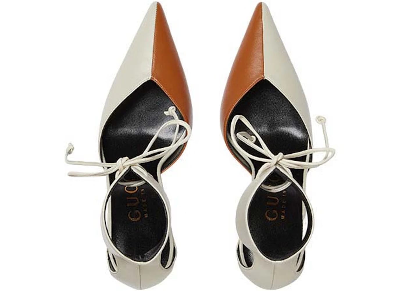 Gucci High Heel Pump With Ankle Cuff Grey Brown Womens