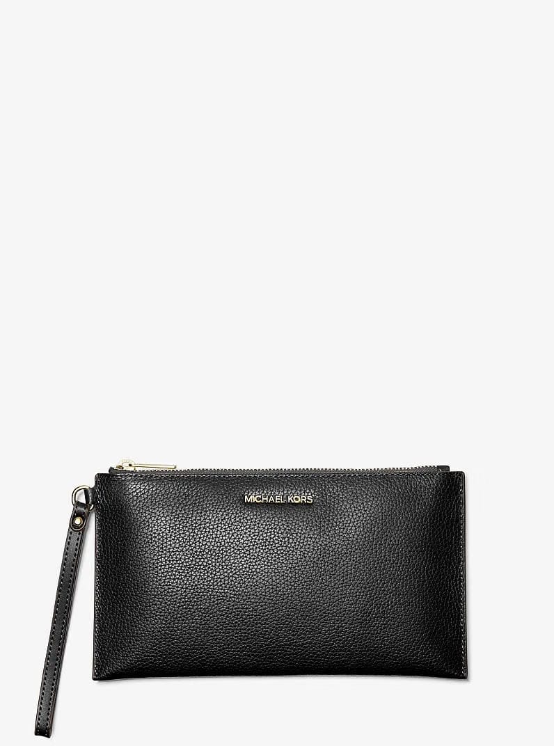 Michael Kors Jet Set Travel Large Pebbled Leather Pouch Black