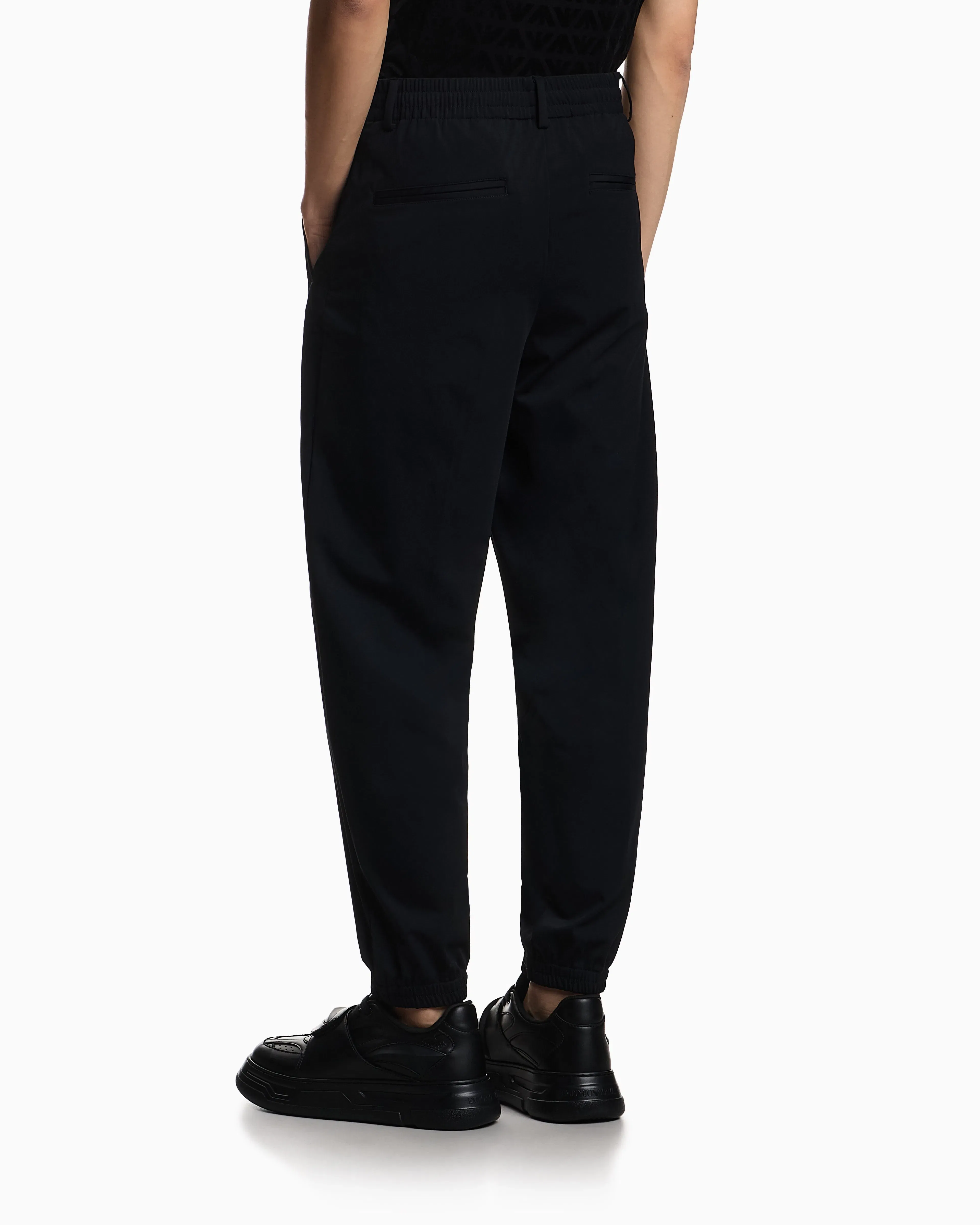Emporio Armani Stretch-nylon trousers with an elasticated hem