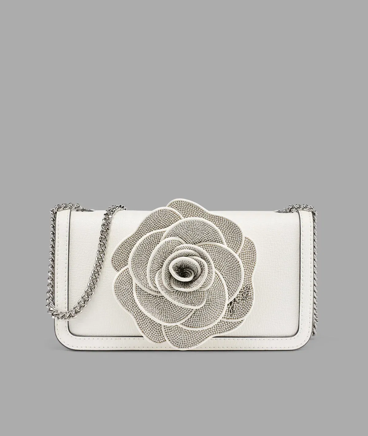 KarlLagerfeld Kosette shoulder bag with flower winter white/silver