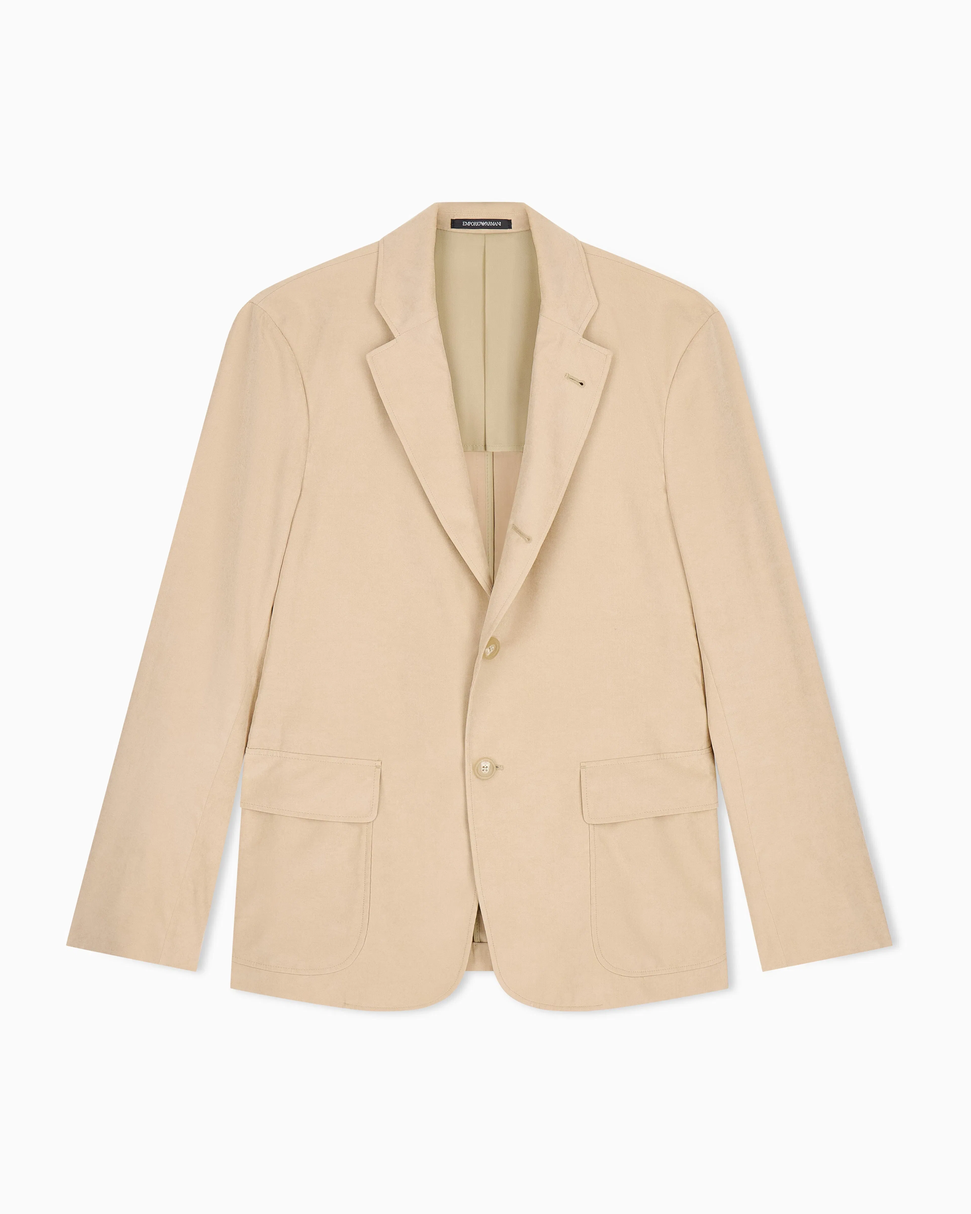 Emporio Armani Single-breasted jacket in cupro-feel twill