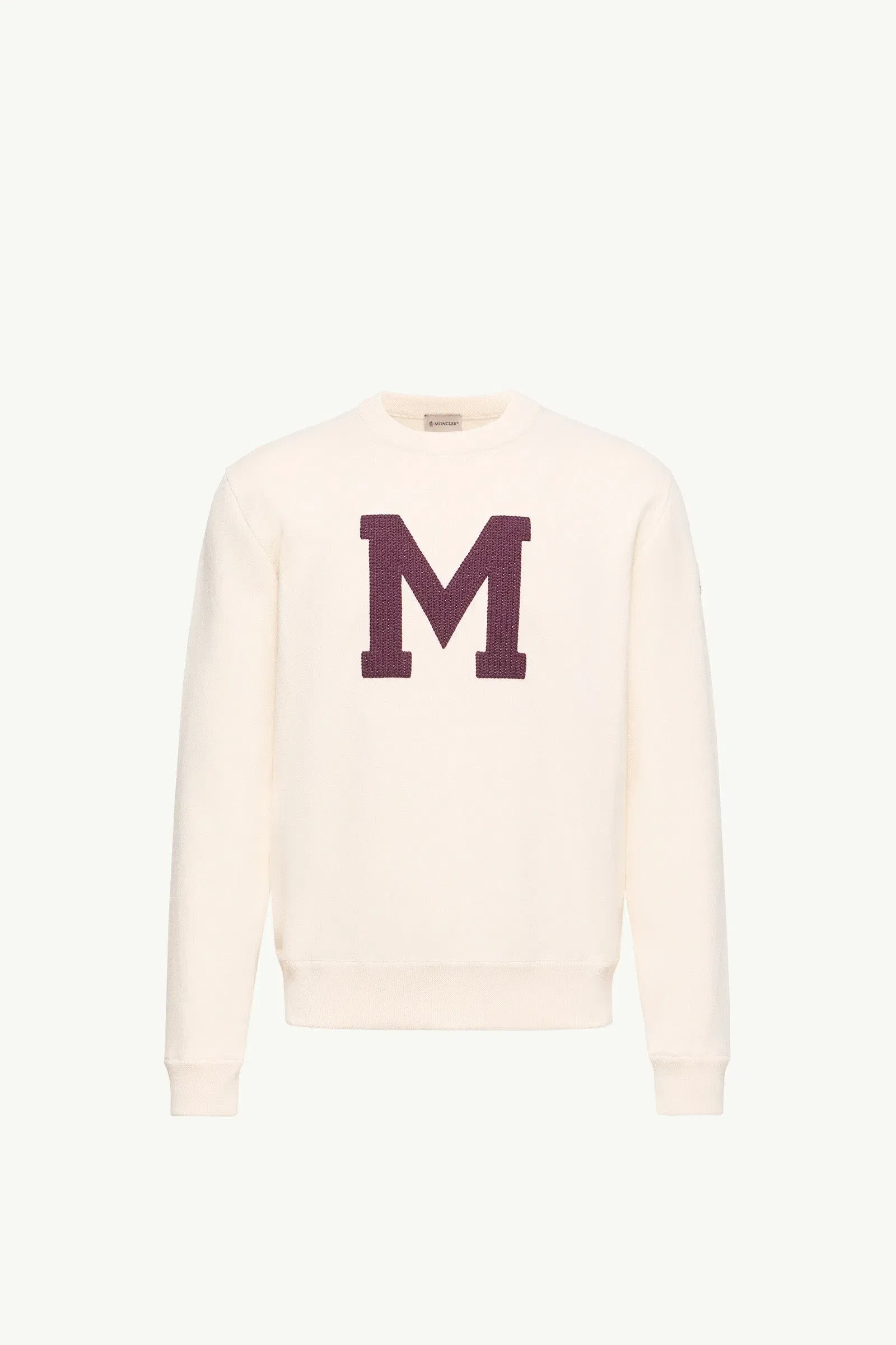 Moncler Monogram Cotton Blend Sweater White Ivory White Ivory