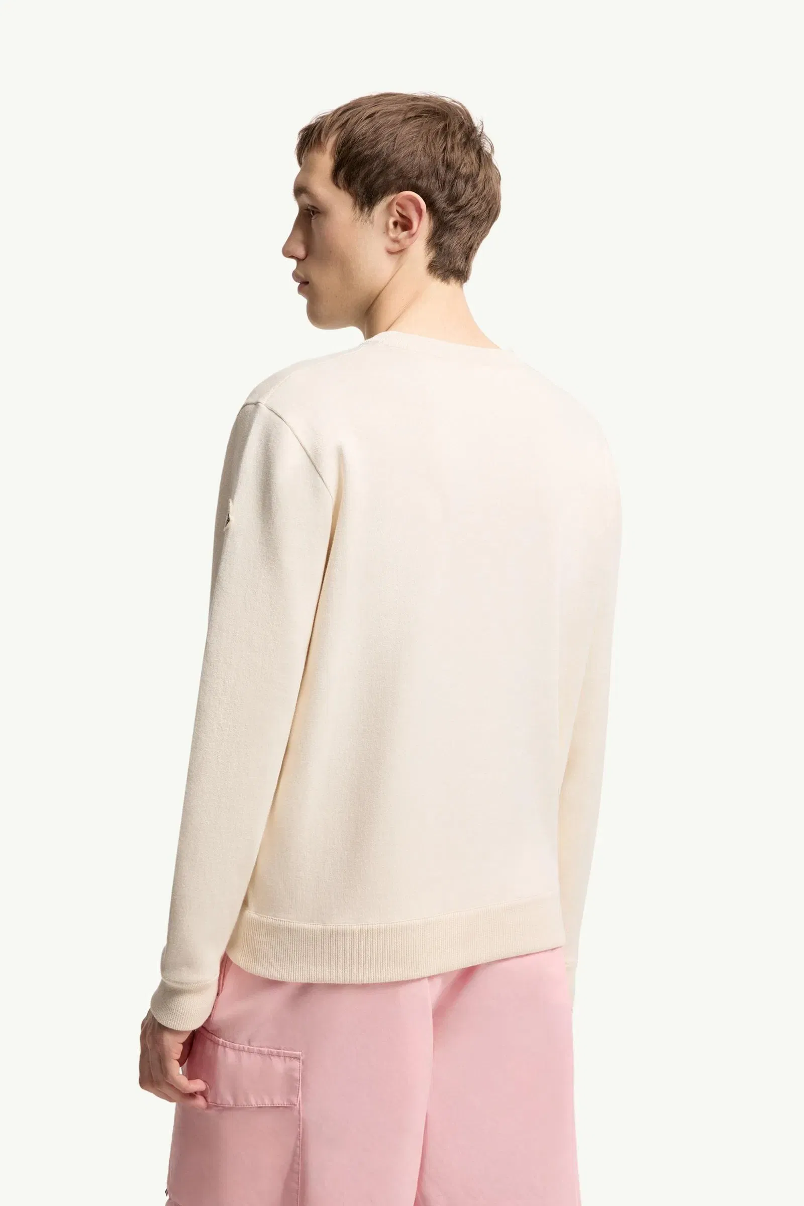 Moncler Monogram Cotton Blend Sweater White Ivory White Ivory