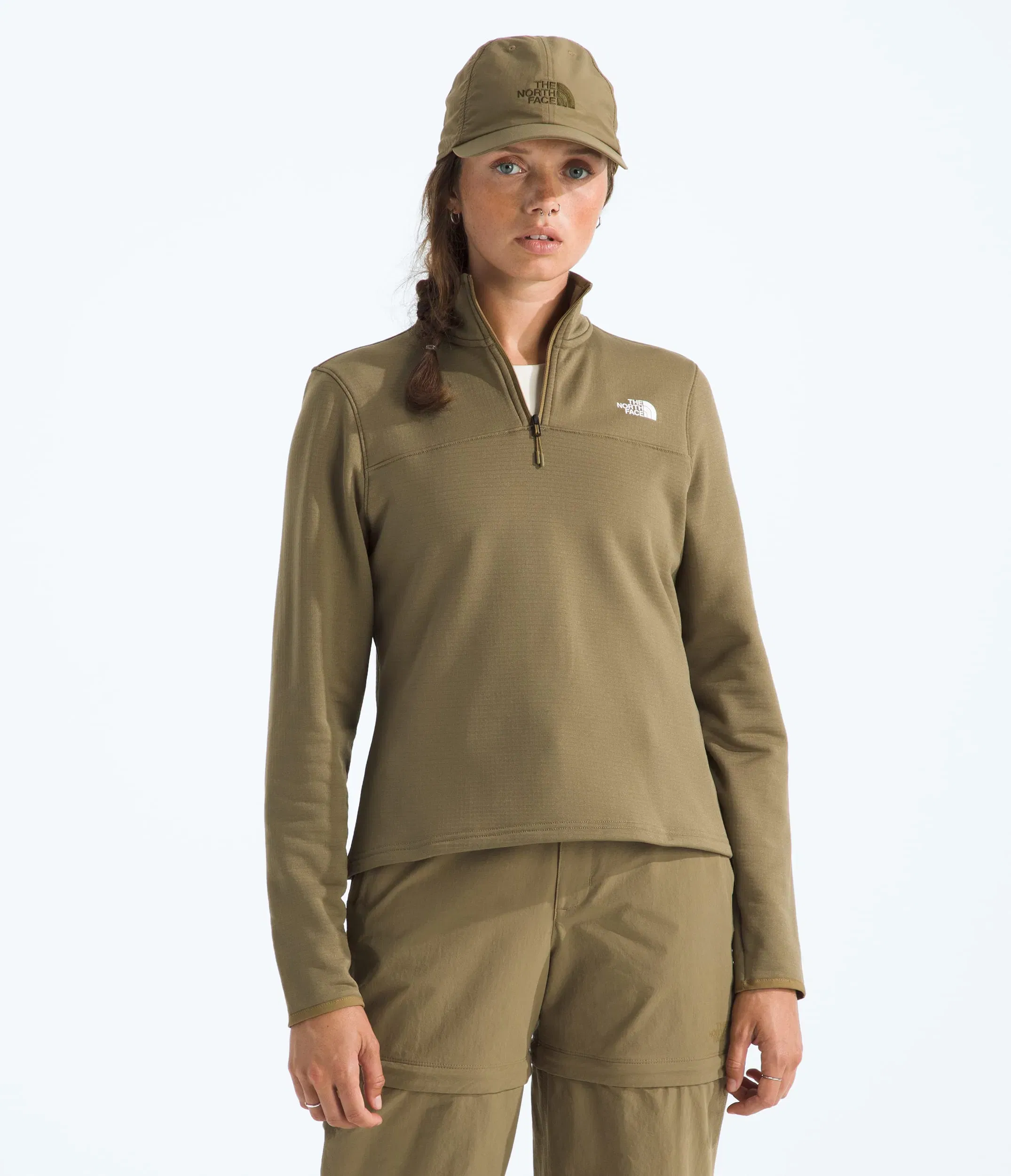 The North Face Women’s Cedar Trail Grid Fleece ¼-Zip Jacket Cedar