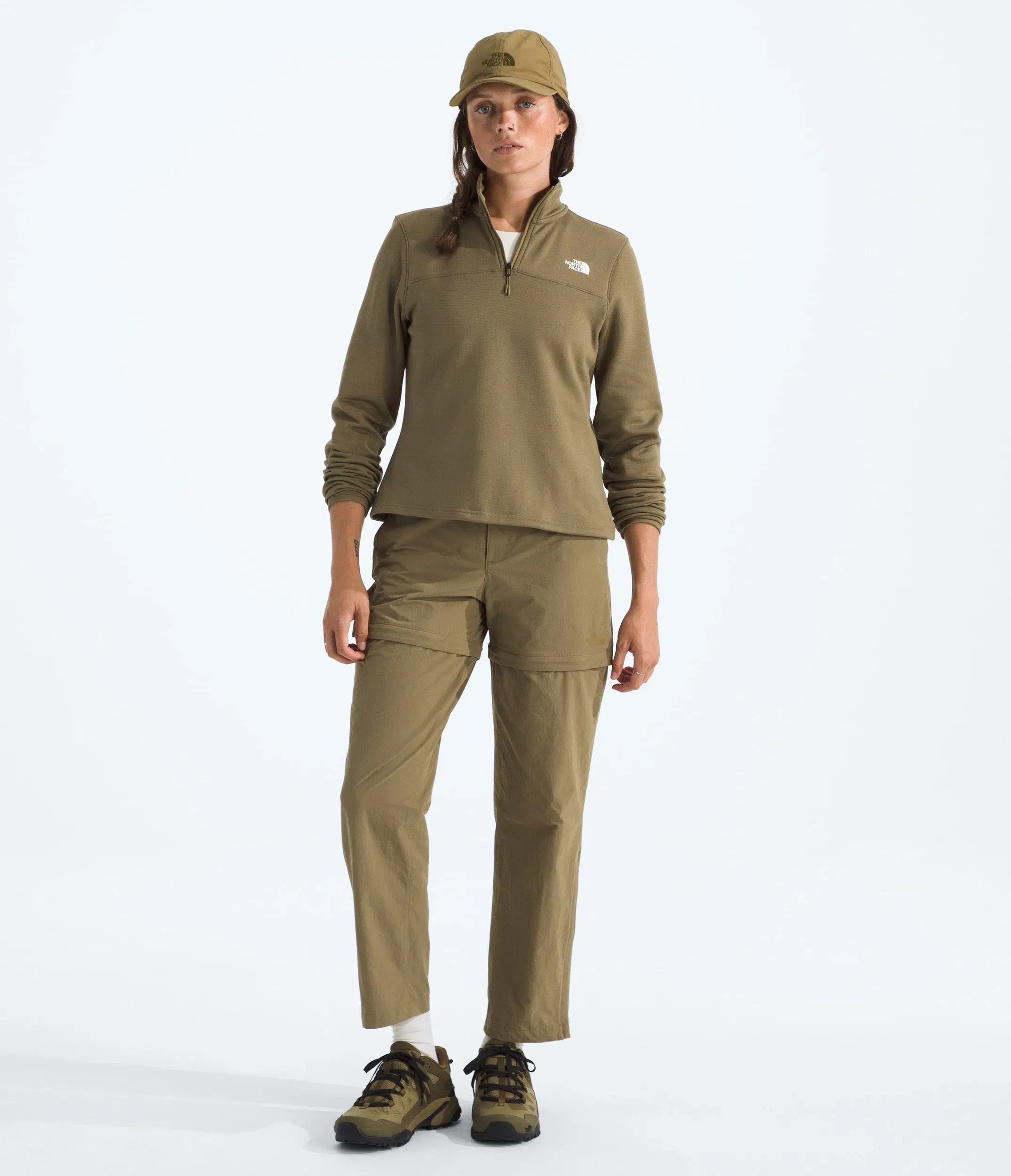 The North Face Women’s Cedar Trail Grid Fleece ¼-Zip Jacket Cedar