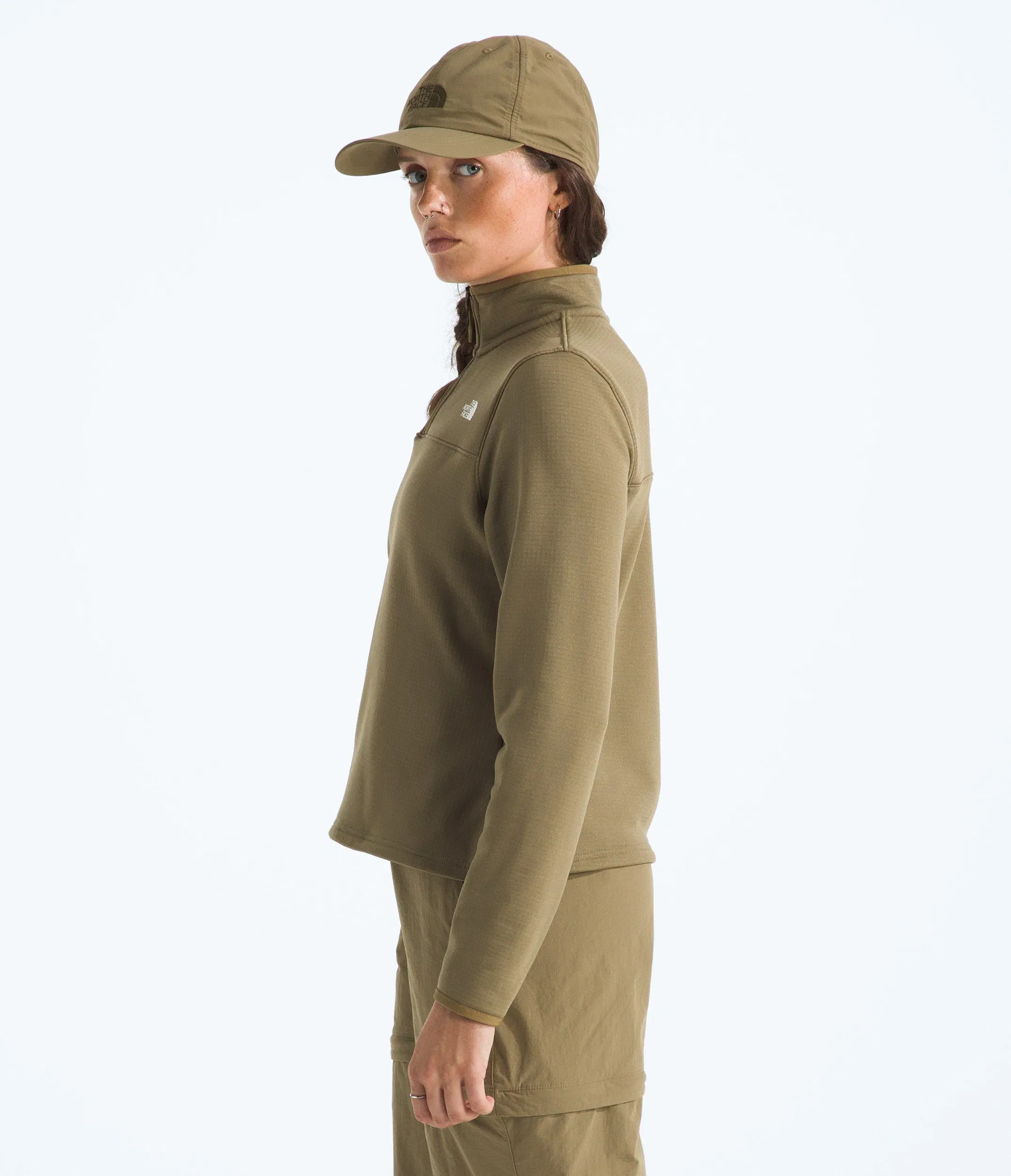 The North Face Women’s Cedar Trail Grid Fleece ¼-Zip Jacket Cedar