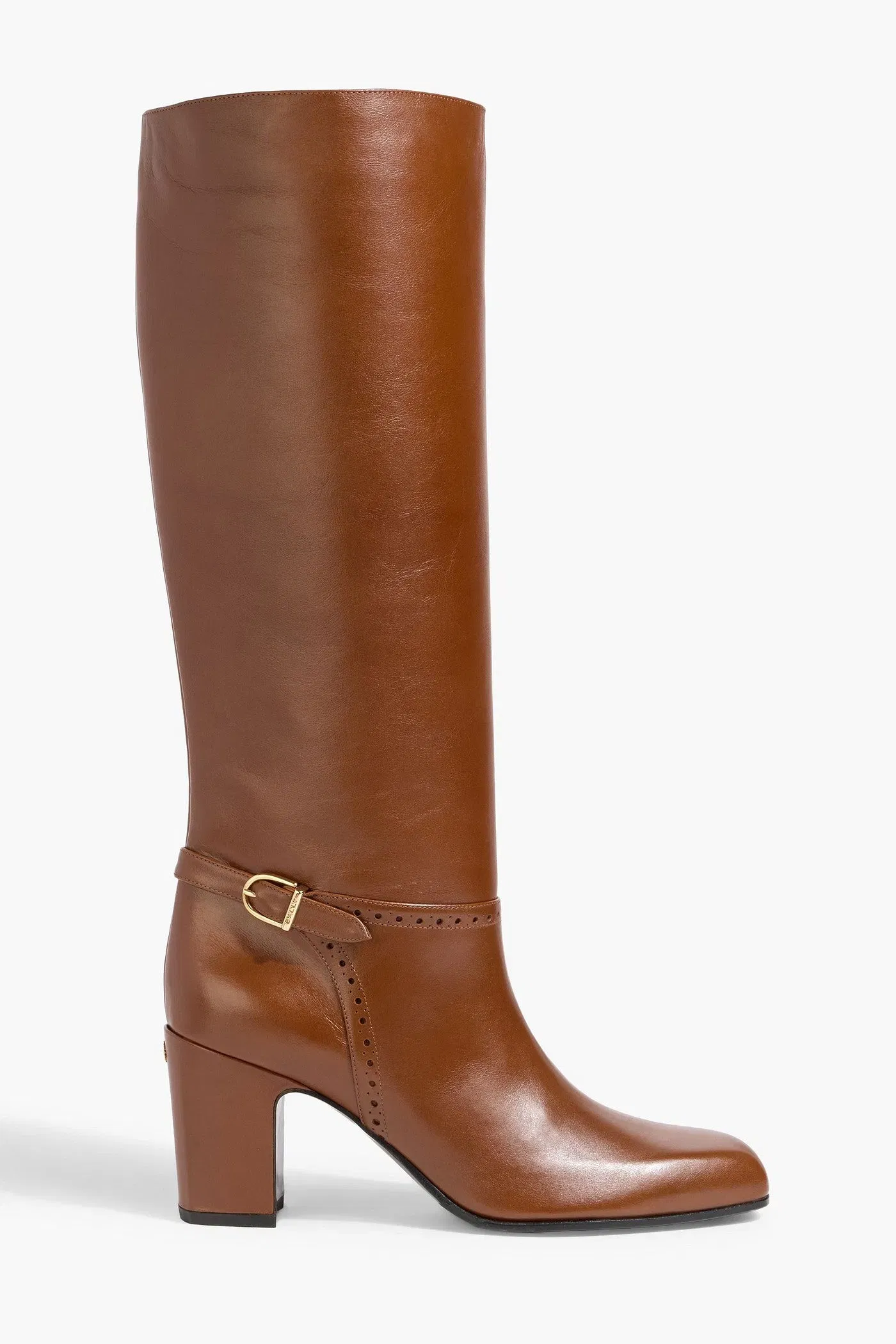 Bally Enilda 75 Leather Knee Boots Light Brown Women's