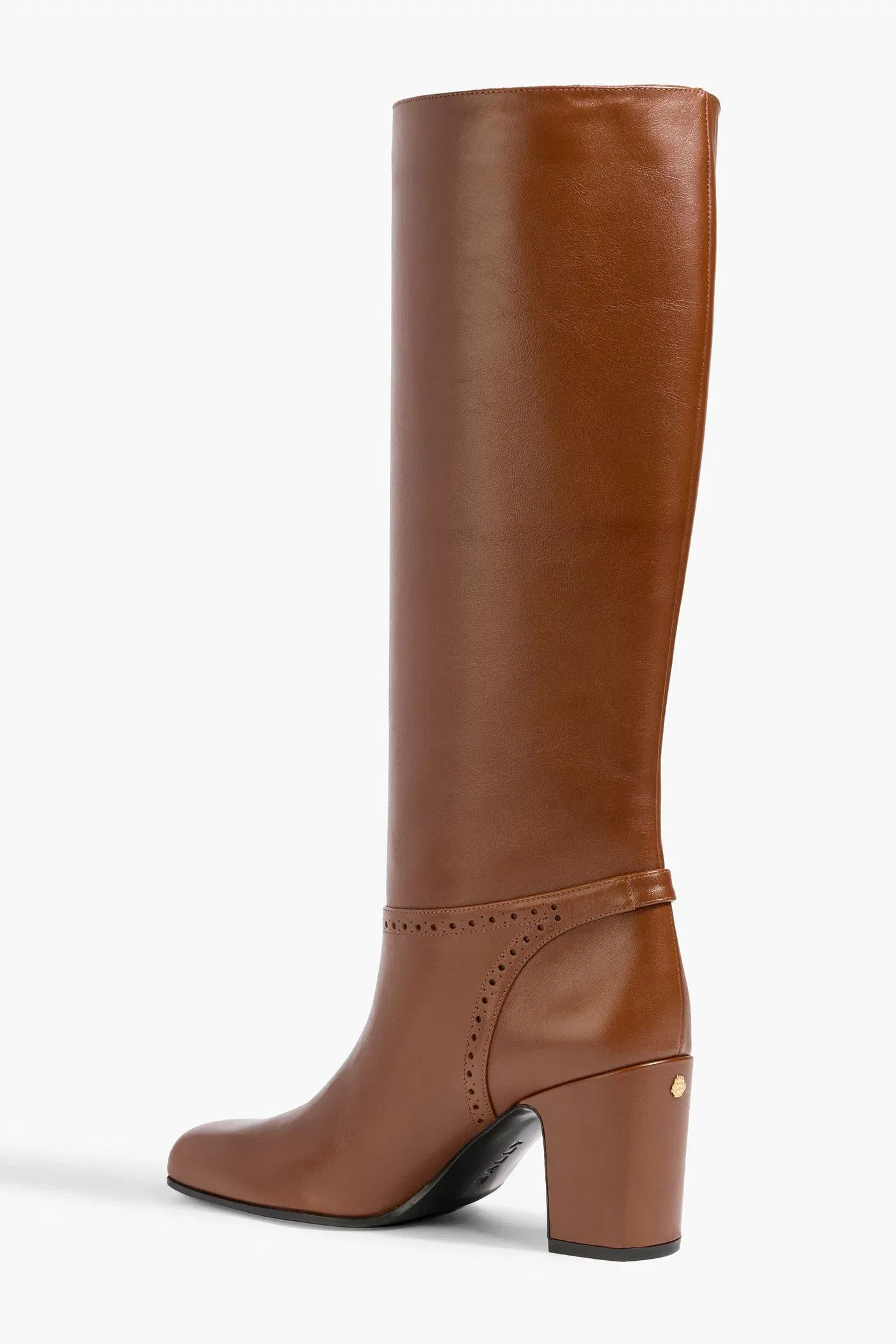 Bally Enilda 75 Leather Knee Boots Light Brown Women's