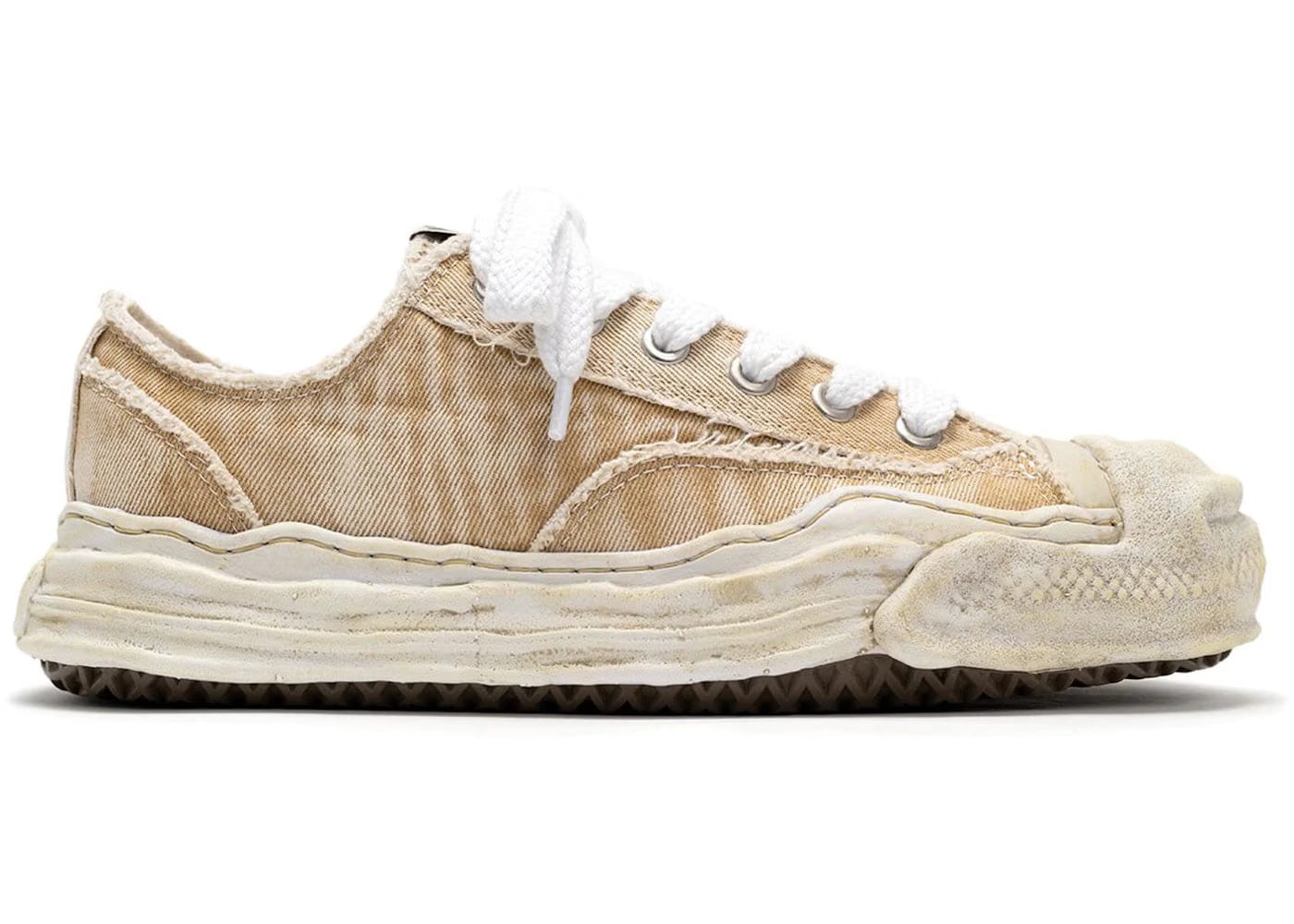 Maison Mihara Yasuhiro Hank Og Sole Bleach-Wash Denim Canvas Low Beige