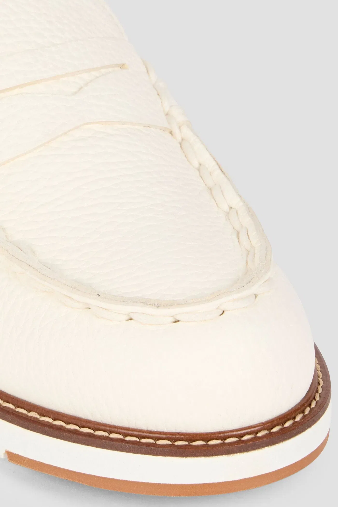 Tod's Pebbled-Leather Boat Shoes Ivory Women's