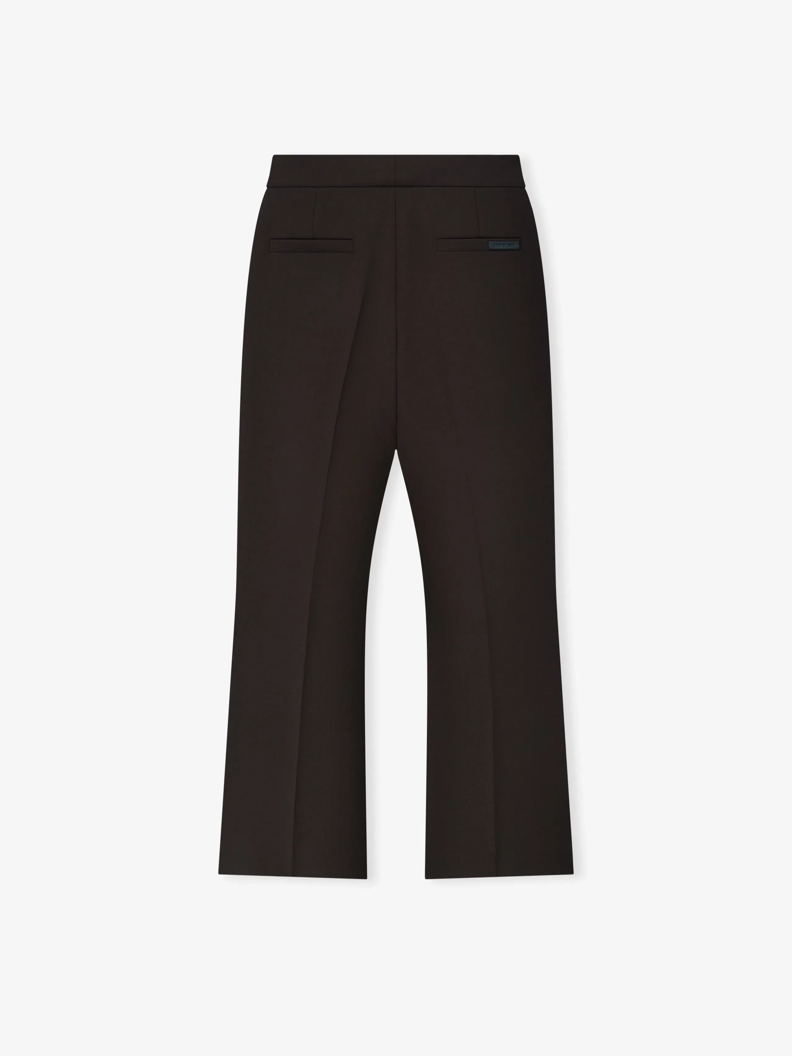 Essentials Double Weave Wool Tailored Flared Pants Brown