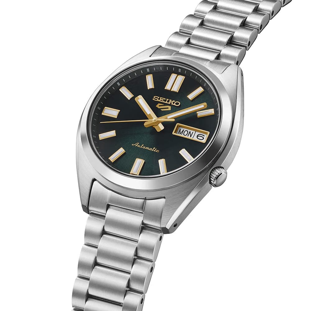 Seiko 5 Sports Snxs Vintage Gold Collection In Green Tie - Green - SRPL57K1