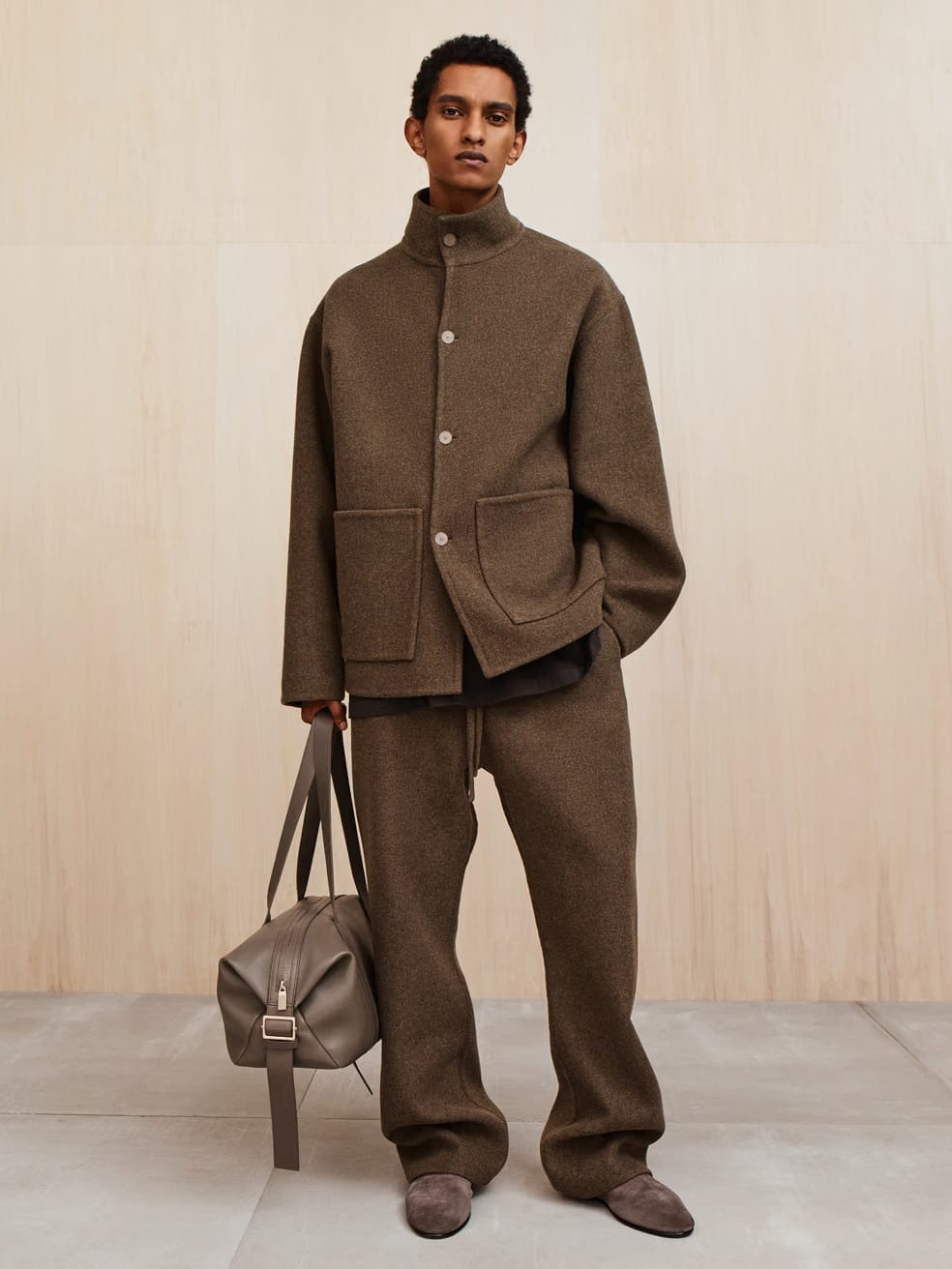 Essentials Suede Ballerino Taupe