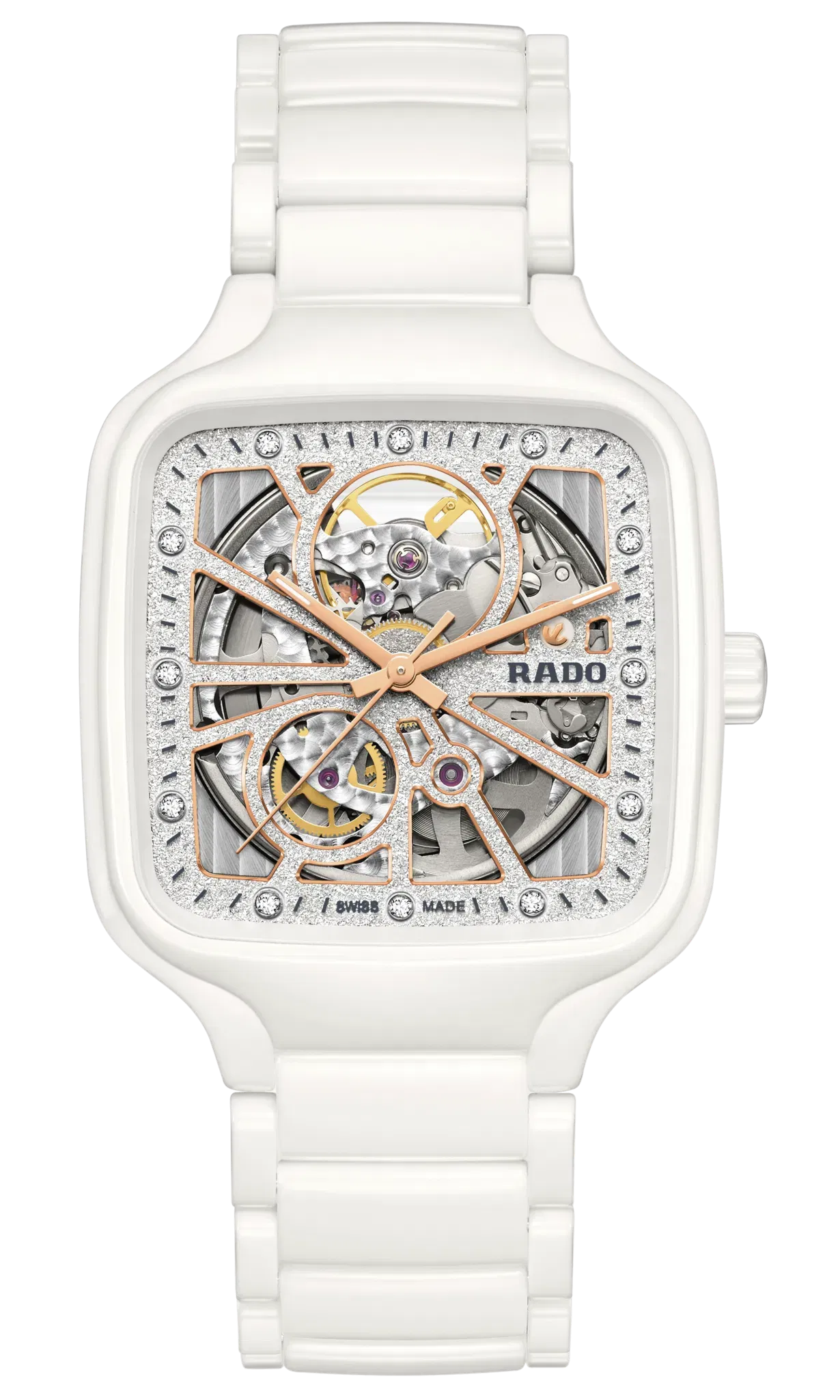 Rado True Square Automatic Open Heart Sparkling Rhodium r27078722