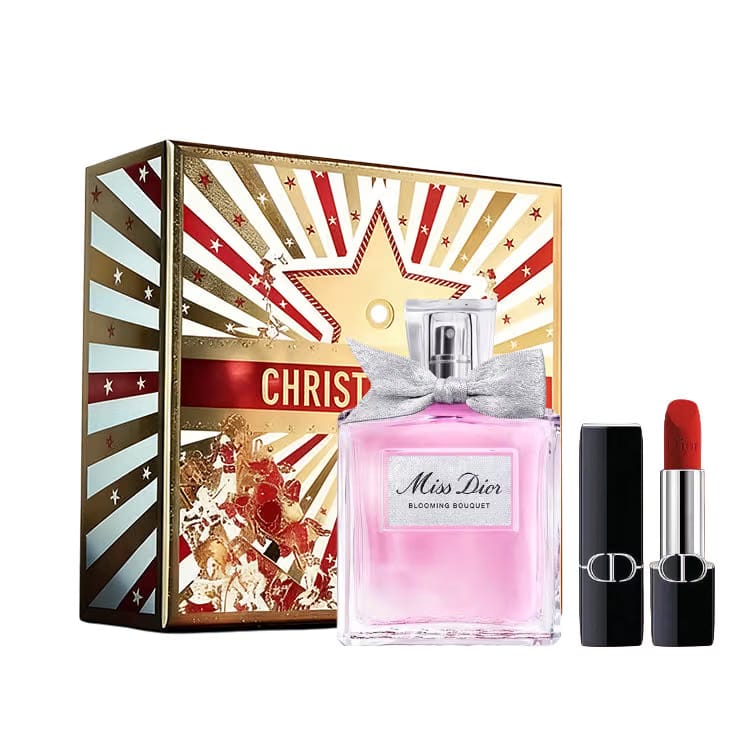 Dior Vivid Blue Gold Lipstick Floral Sweetheart Perfume Set 26 New Year Limited Eau De Toilette