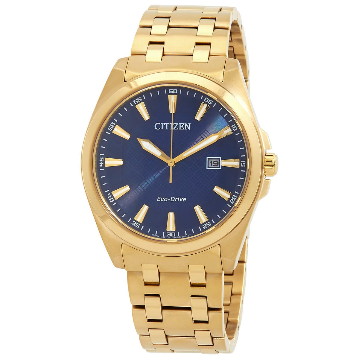 Citizen Eco-Drive Men Quartz Blue Dial Analog Stainless Steel Watch Bm7532-54L