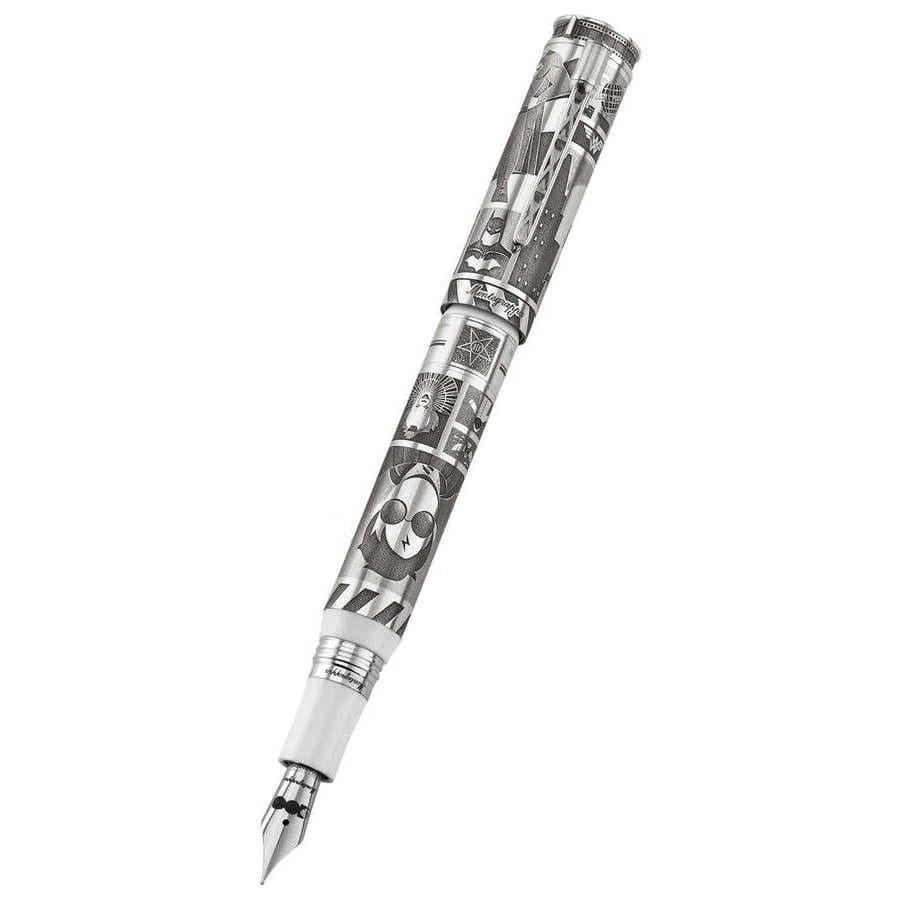 Limited Edition Montegrappa Warner Bros. 100Th Anniversary Medium Nib Silver/White Fountain Pen Iswbn3Se