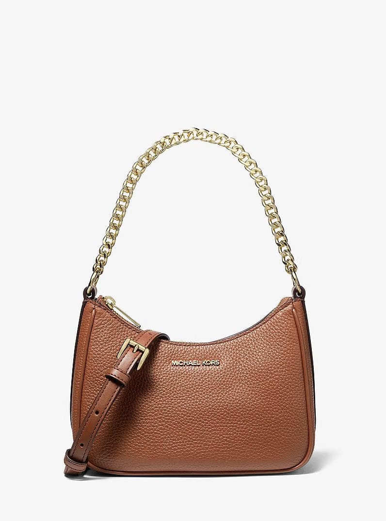 Michael Kors Jet Set Travel Small Pebbled Leather Convertible Crossbody Bag Luggage