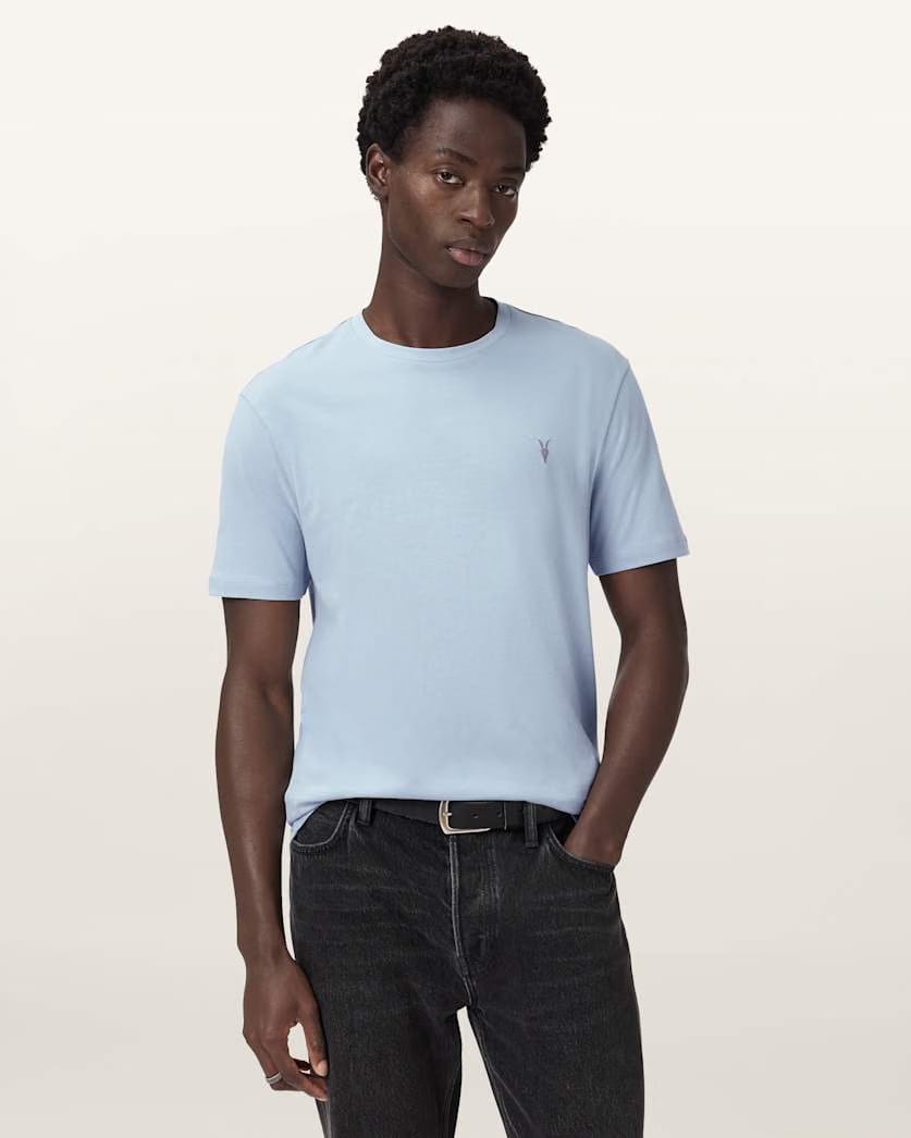 AllSaints Brace Ramskull Crew Neck T Shirt Spinel Blue
