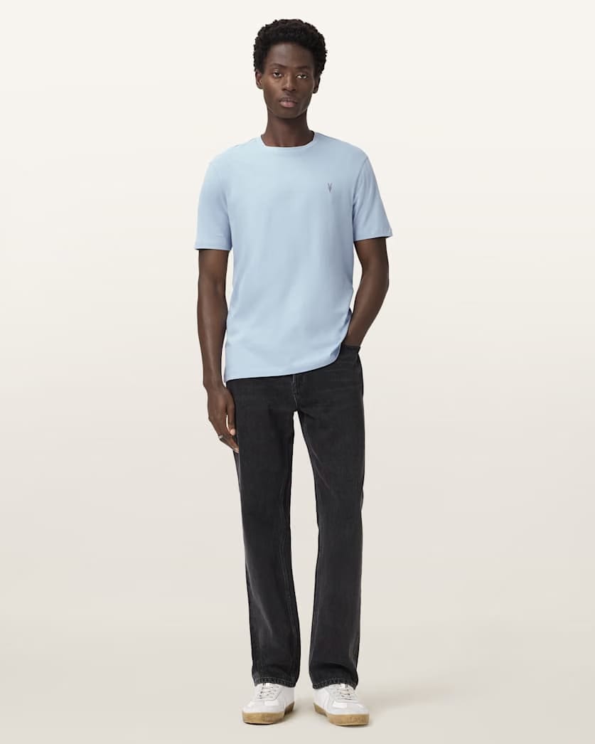 AllSaints Brace Ramskull Crew Neck T Shirt Spinel Blue