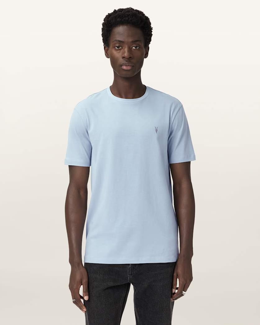 AllSaints Brace Ramskull Crew Neck T Shirt Spinel Blue