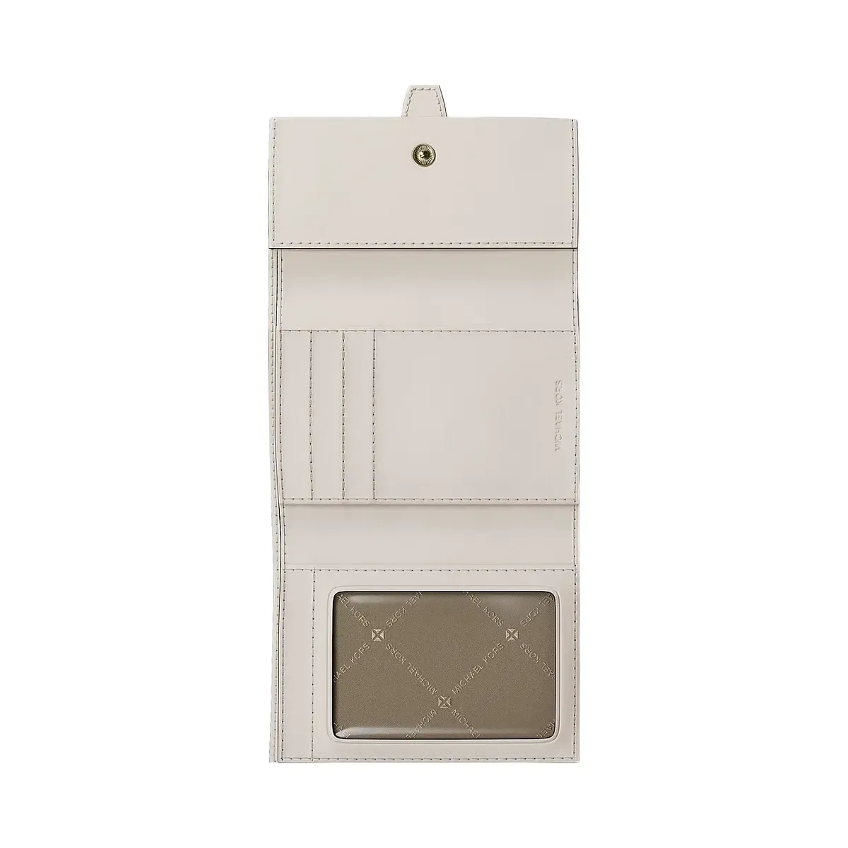 Michael Kors Greenwich Medium Saffiano Leather Trifold Wallet Lt Cream