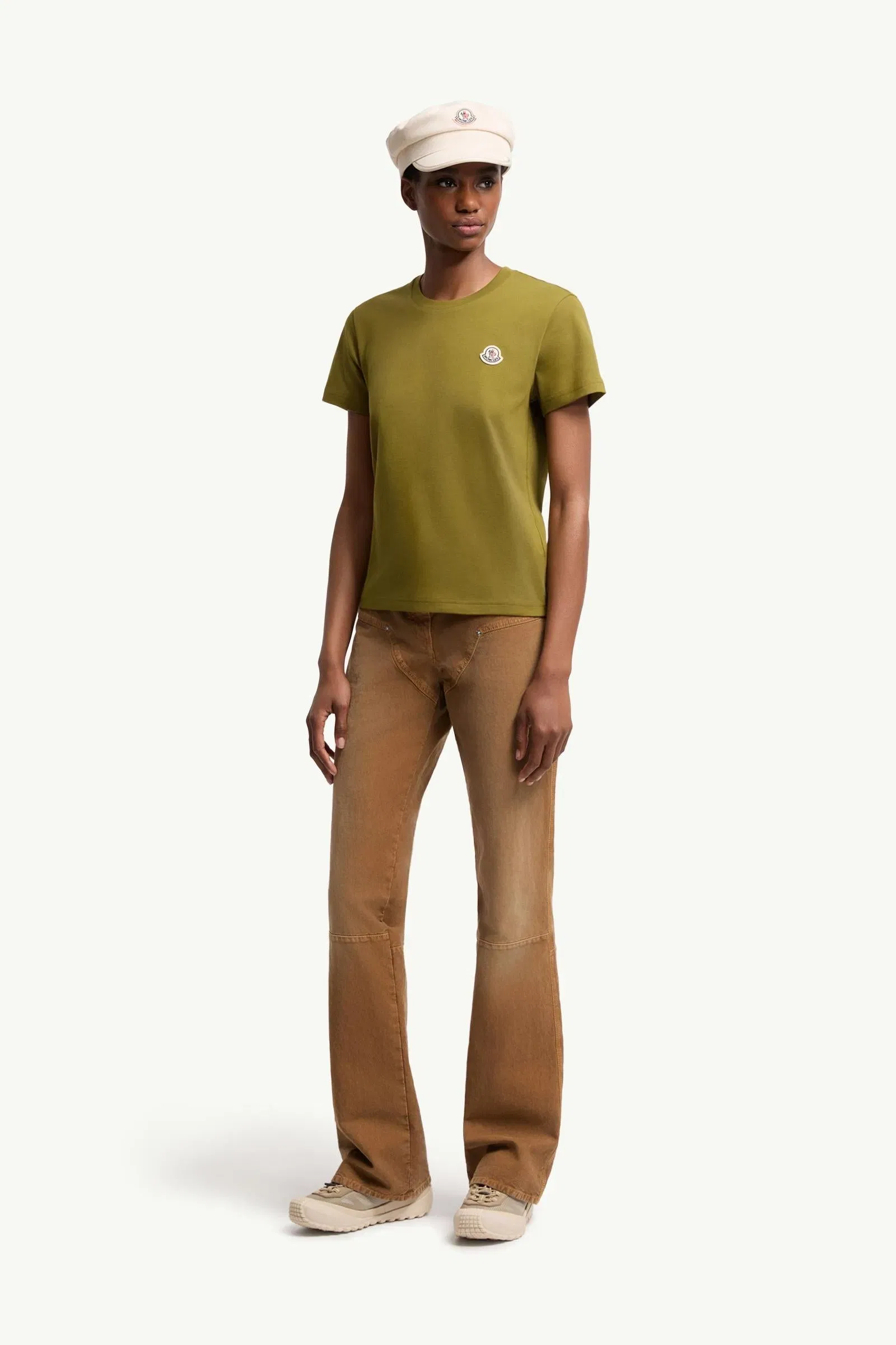 Moncler Logo Patch Cotton T-Shirt (Pack Of Three) White & Olive Green & Pink White & Olive Green & Pink