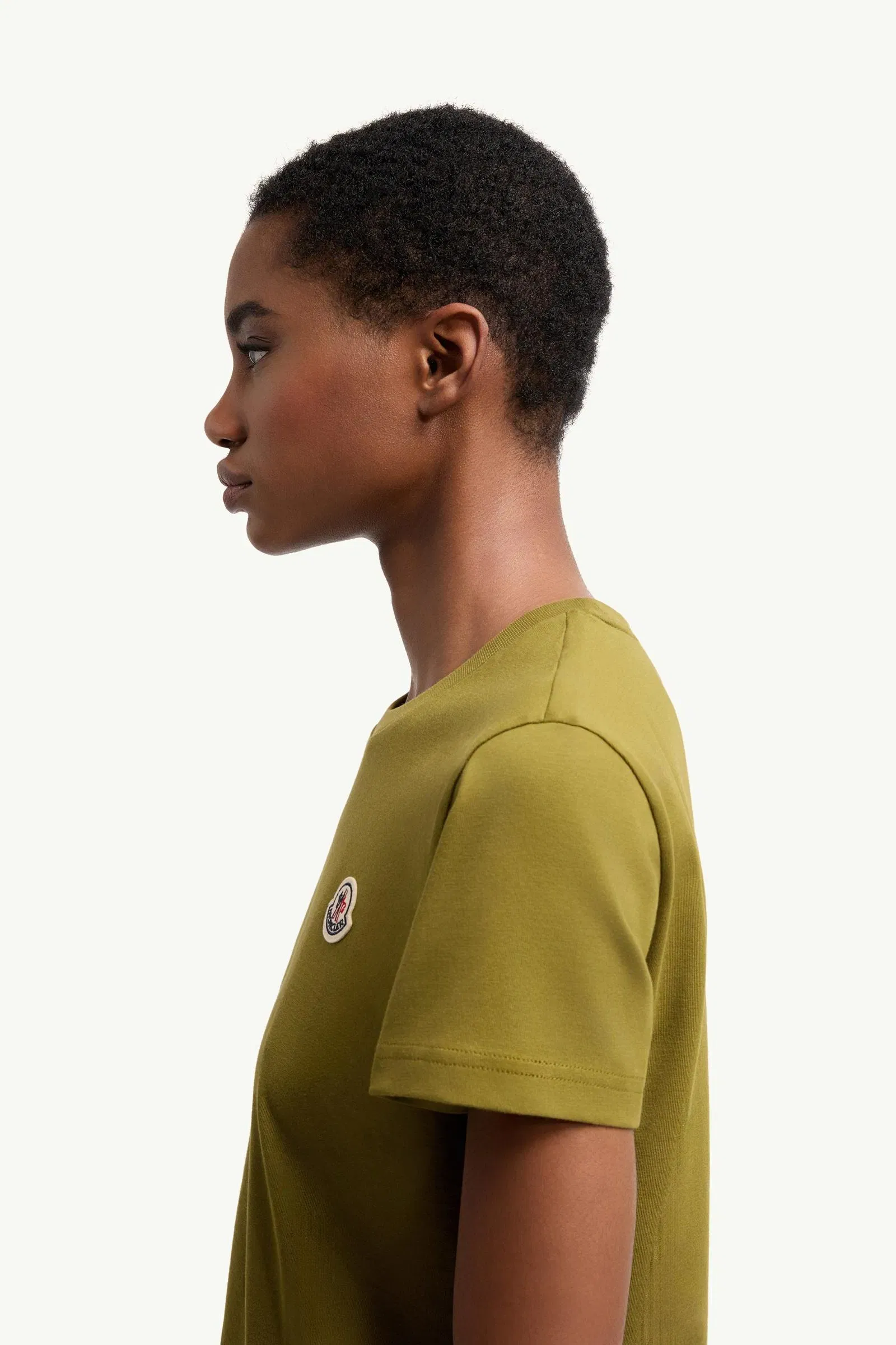 Moncler Logo Patch Cotton T-Shirt (Pack Of Three) White & Olive Green & Pink White & Olive Green & Pink