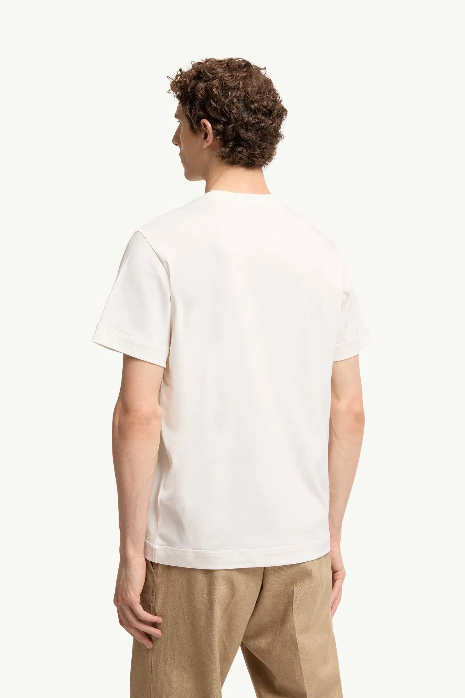 Moncler Double Leather Logo Cotton T-Shirt White White