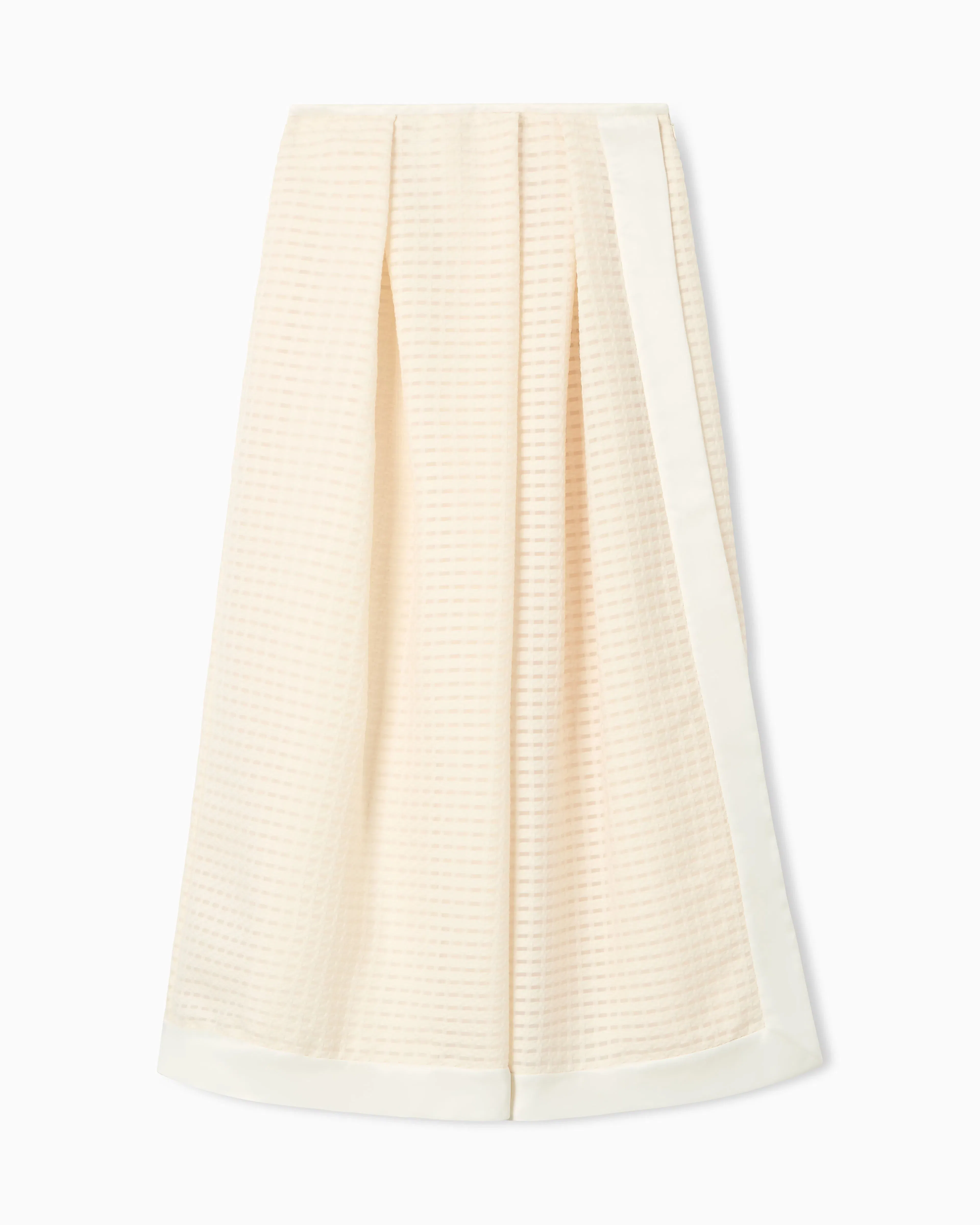Emporio Armani Long skirt in 3D gingham-effect jacquard