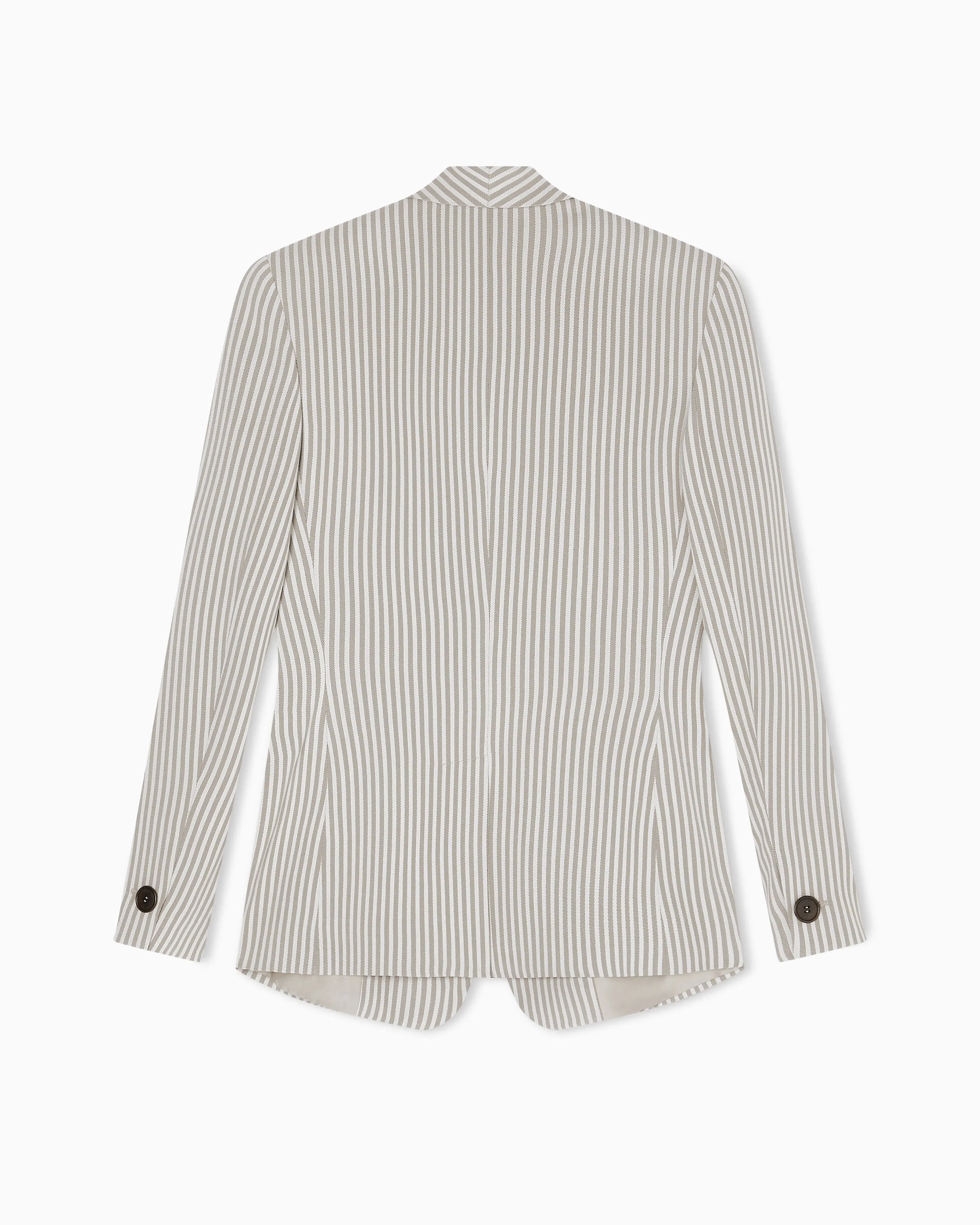 Emporio Armani Icon single-breasted jacket in striped fluid crêpe