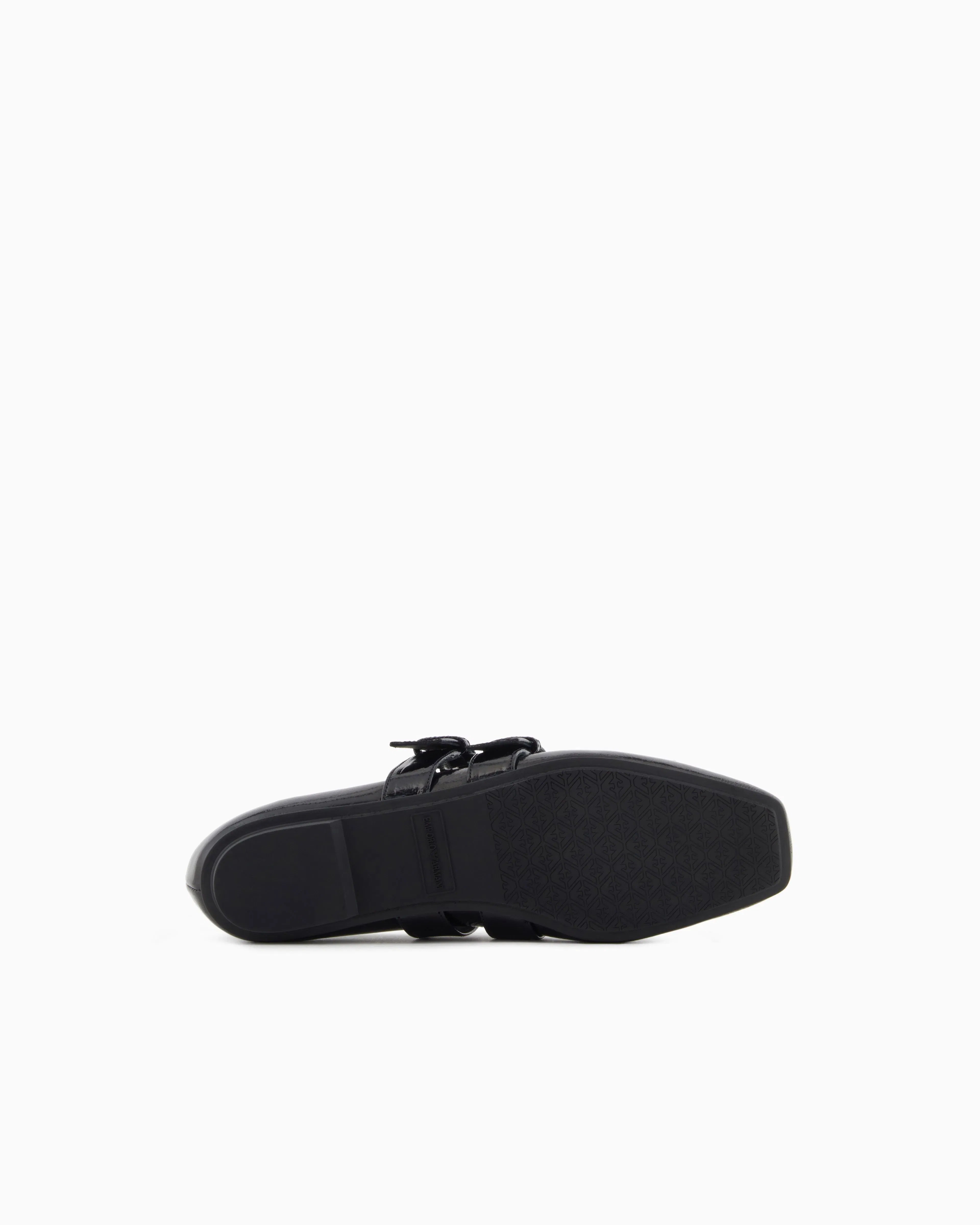 Emporio Armani Patent Leather Ballerinas With Double Strap Black
