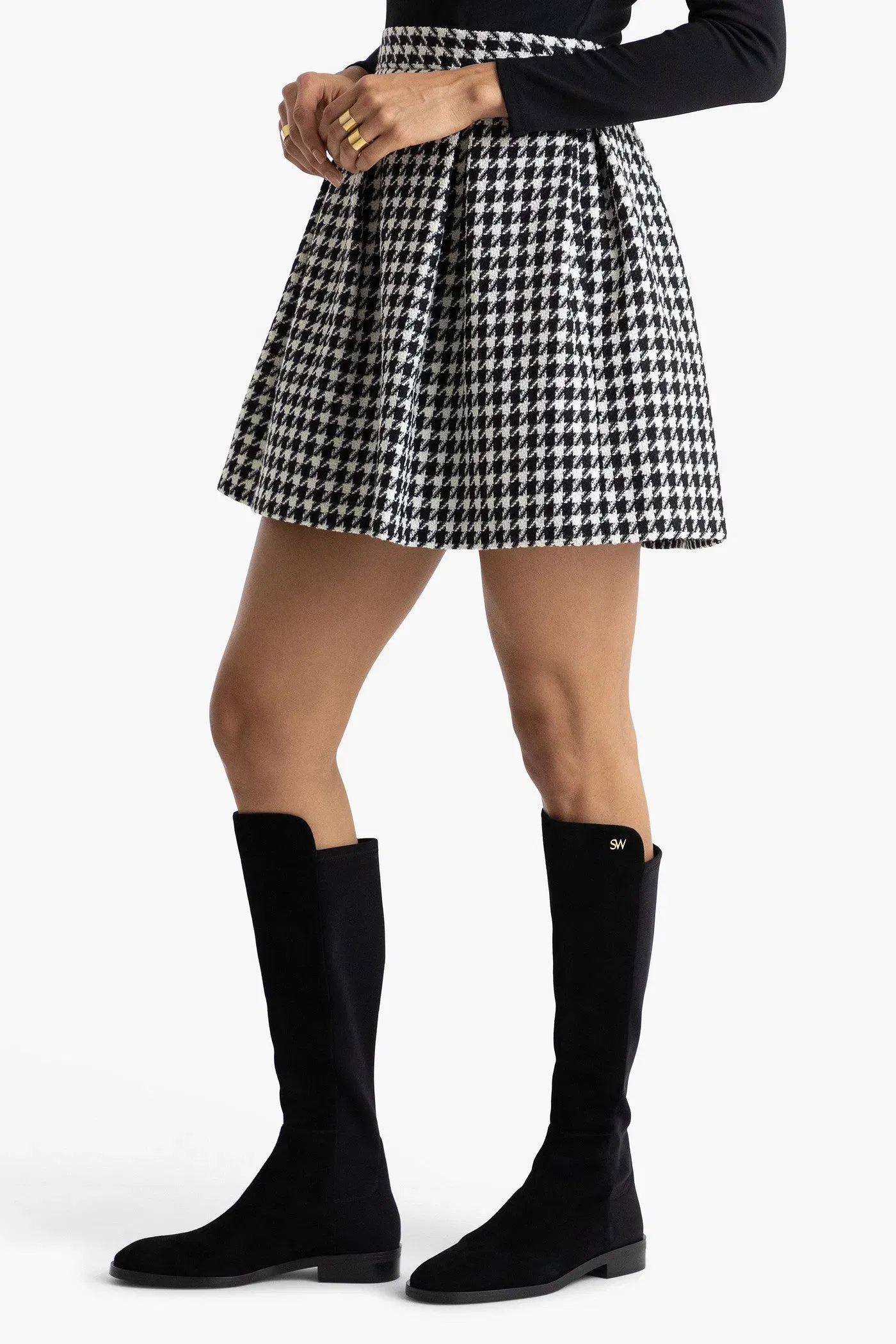 Stuart Weitzman Keelan City Microstretch And Suede Knee Boots Black Women's
