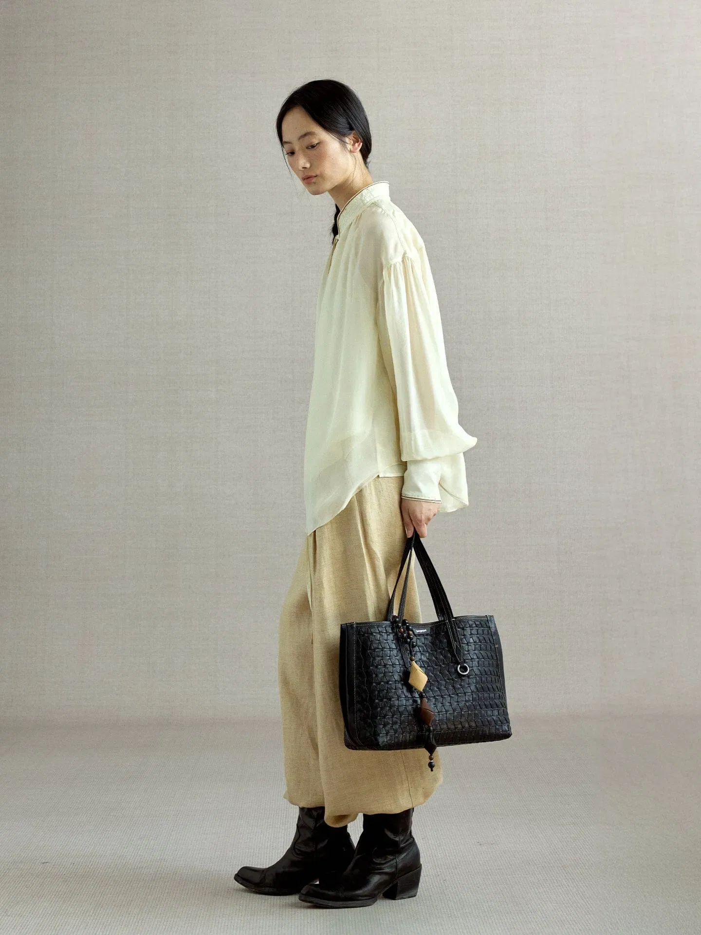 Songmont Small Lattice Tote Onyx