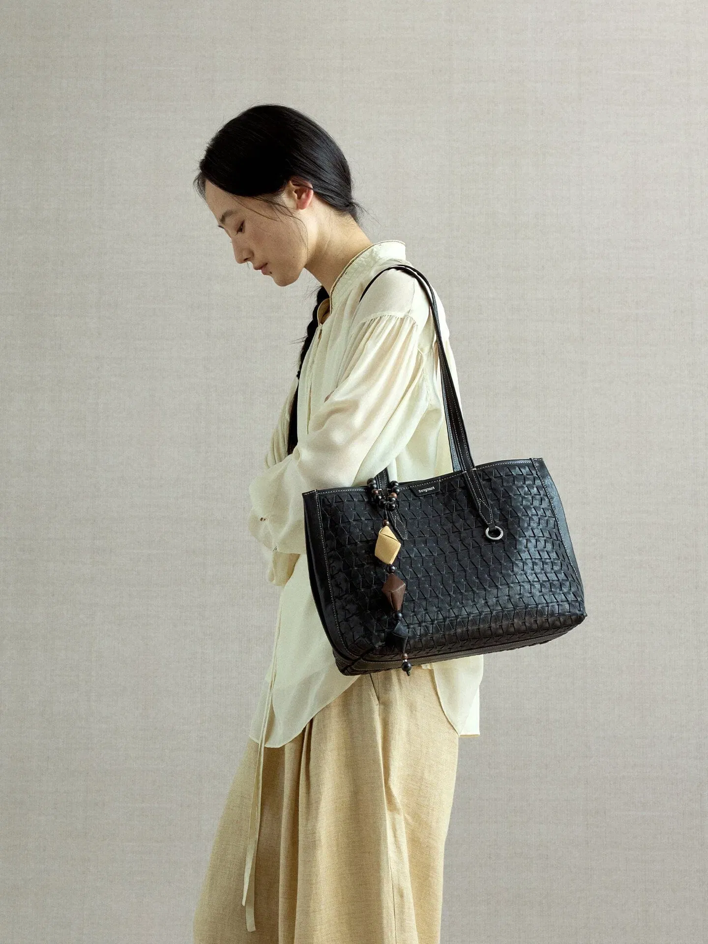 Songmont Small Lattice Tote Onyx