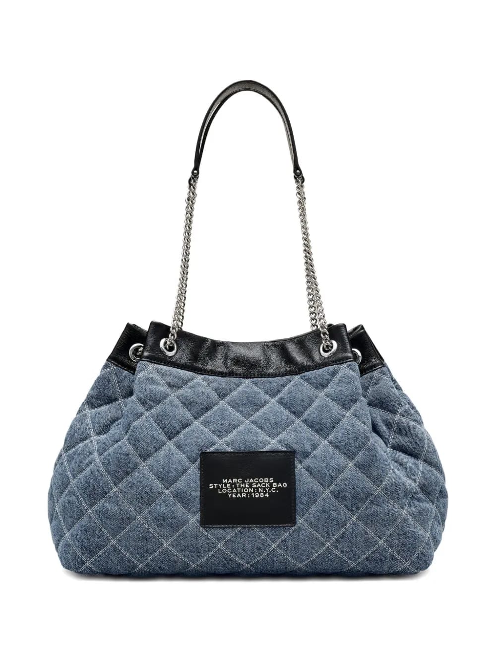 The Quilted Denim Large Chain Sack bag