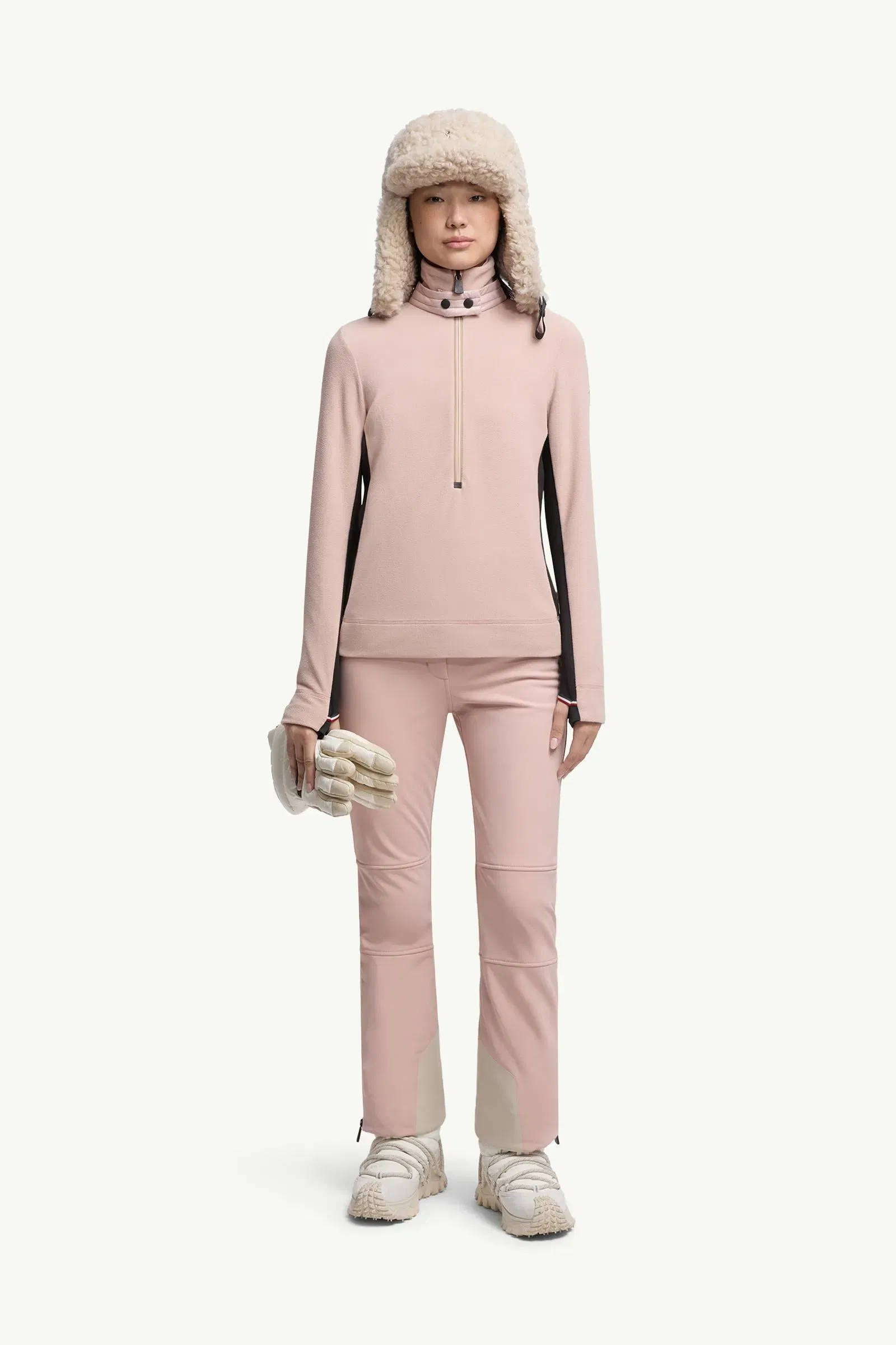 Moncler Half-Zip Turtleneck Light Pink Light Pink