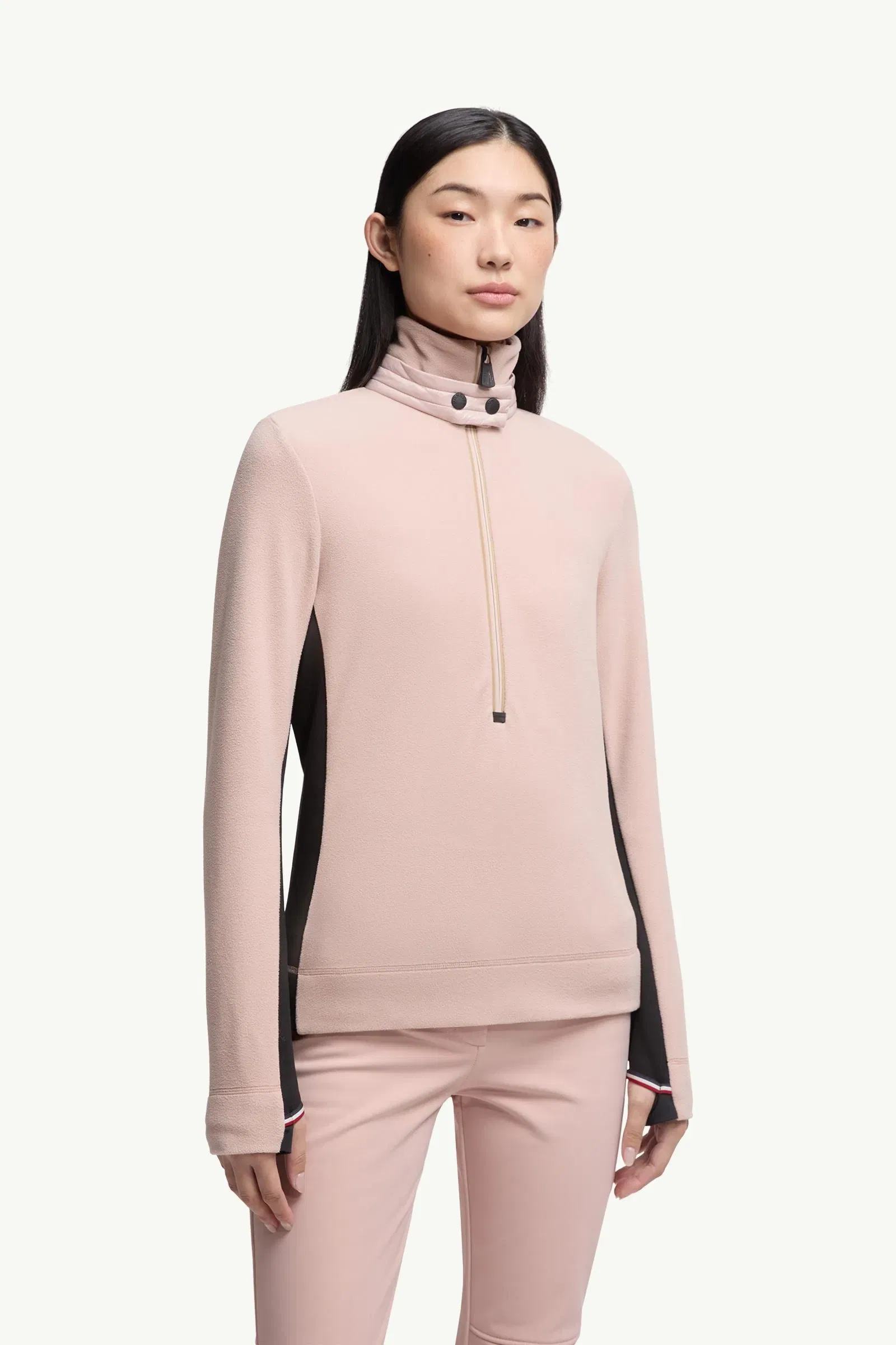Moncler Half-Zip Turtleneck Light Pink Light Pink