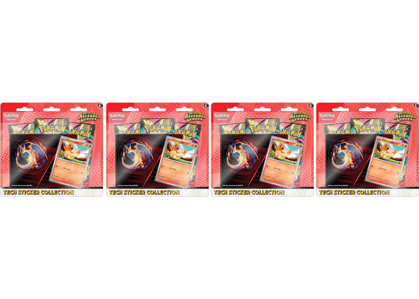 2026 Pokemon Mega Evolution Ascended Heroes Charmander Tech Sticker Collection 4X Lot