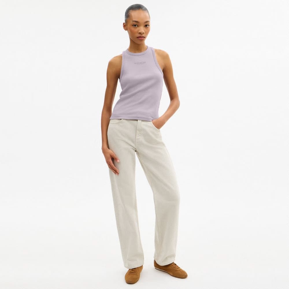 Coach New York Ribbed Tank Top Wisteria Purple