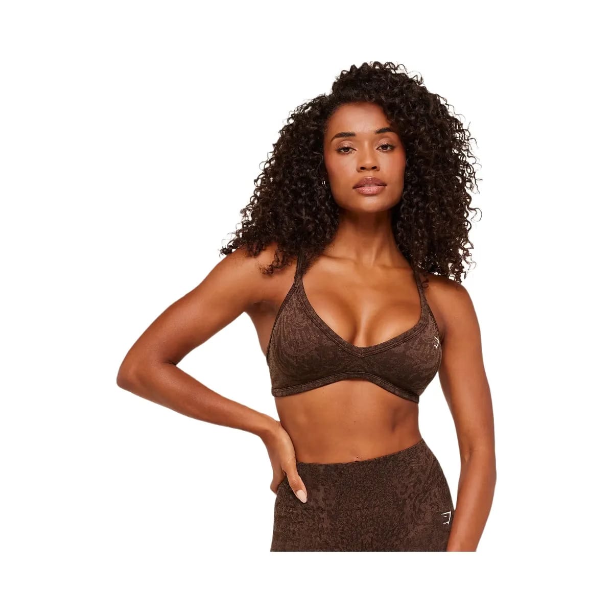 Gymshark Adapt Animal X Whitney Sports Bra "Archive Brown Soft Brown"