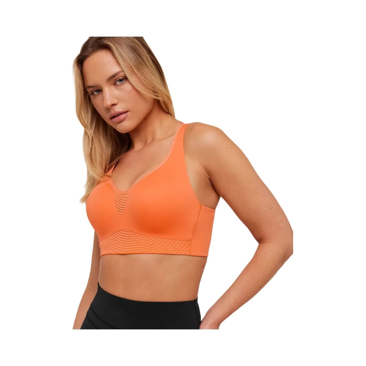 Gymshark High Support V-Neck Sports Bra "Dayglow Peach"