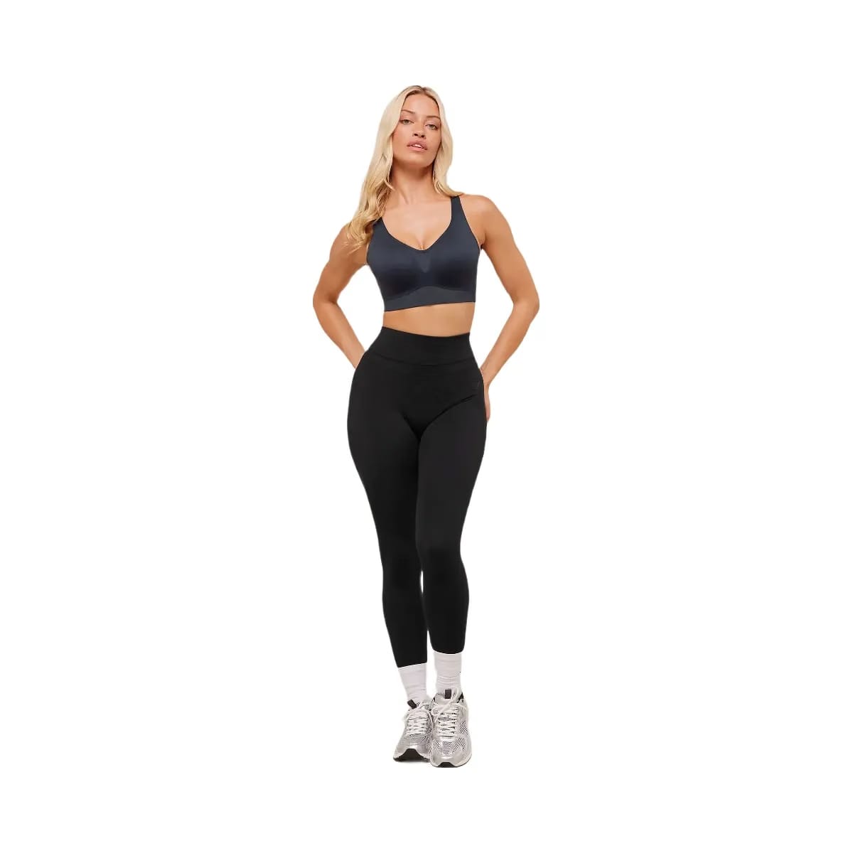 Gymshark High Support V-Neck Sports Bra "Heavy Blue"