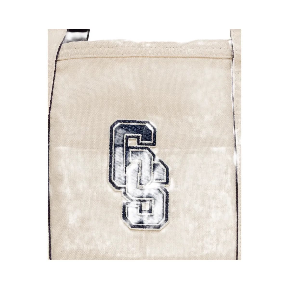 Gymshark Collegiate Mini Tote Bag "Heavy Blue Oat White Athletic Burgundy"