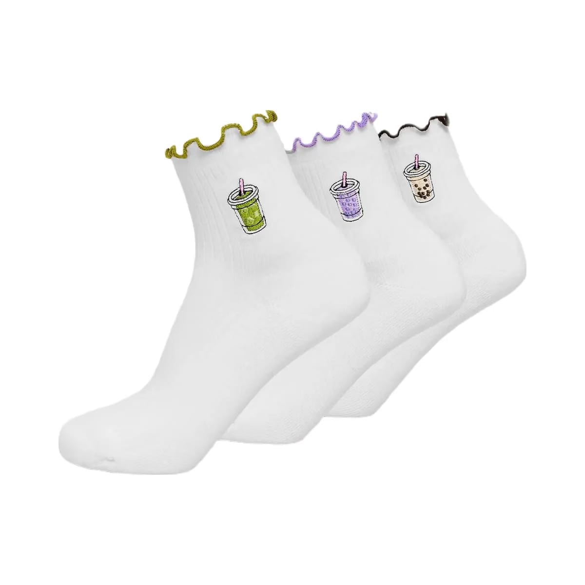 Gymshark Hydration Graphic Midi Frill Socks 3pk "White"