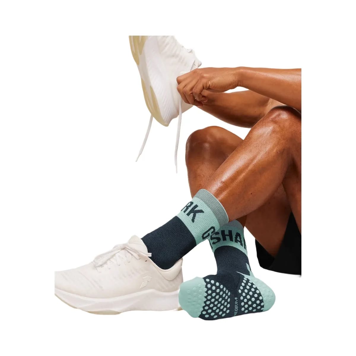Gymshark Hybrid Training Grip Socks Single "Black Pop Turquoise"