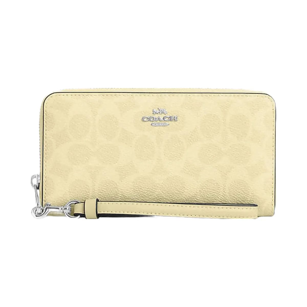 Coach Long Zip Around Wallet In Signature Canvas Signature Canvas-Silver-Hay