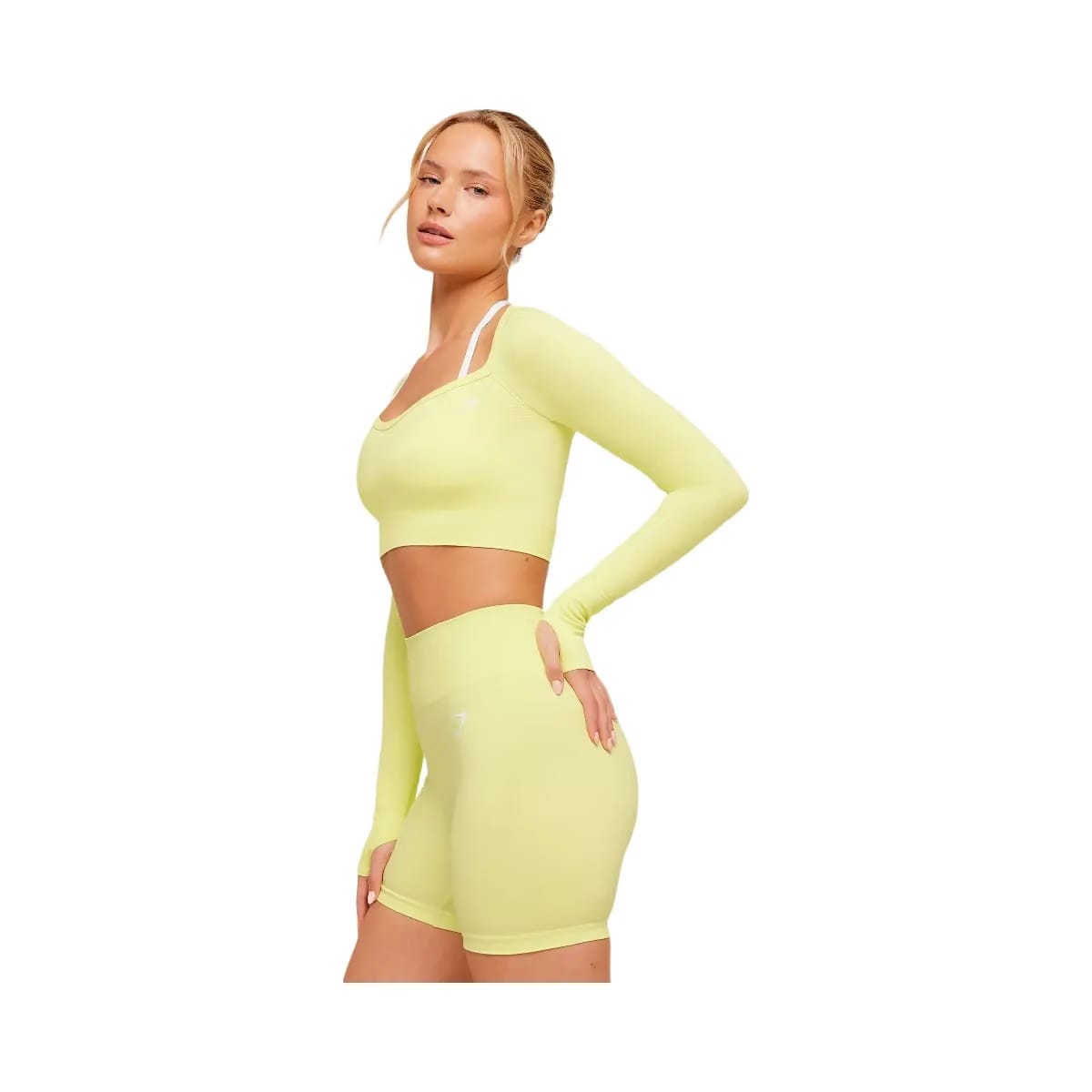Gymshark Vital Sweetheart Neck Crop Top "Sorbet Yellow"